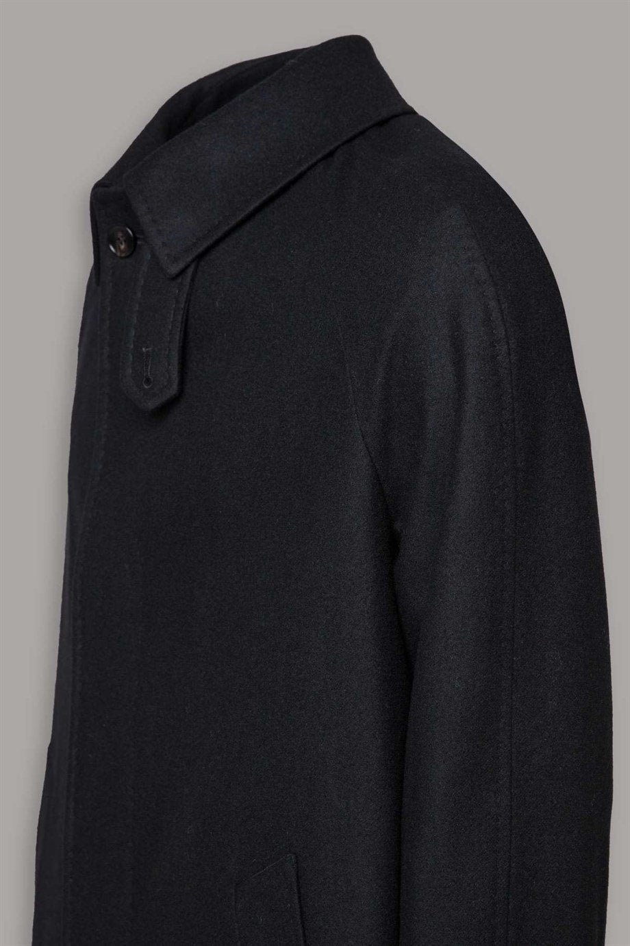 Siyah Yün Kaşmir Palto - Image 4