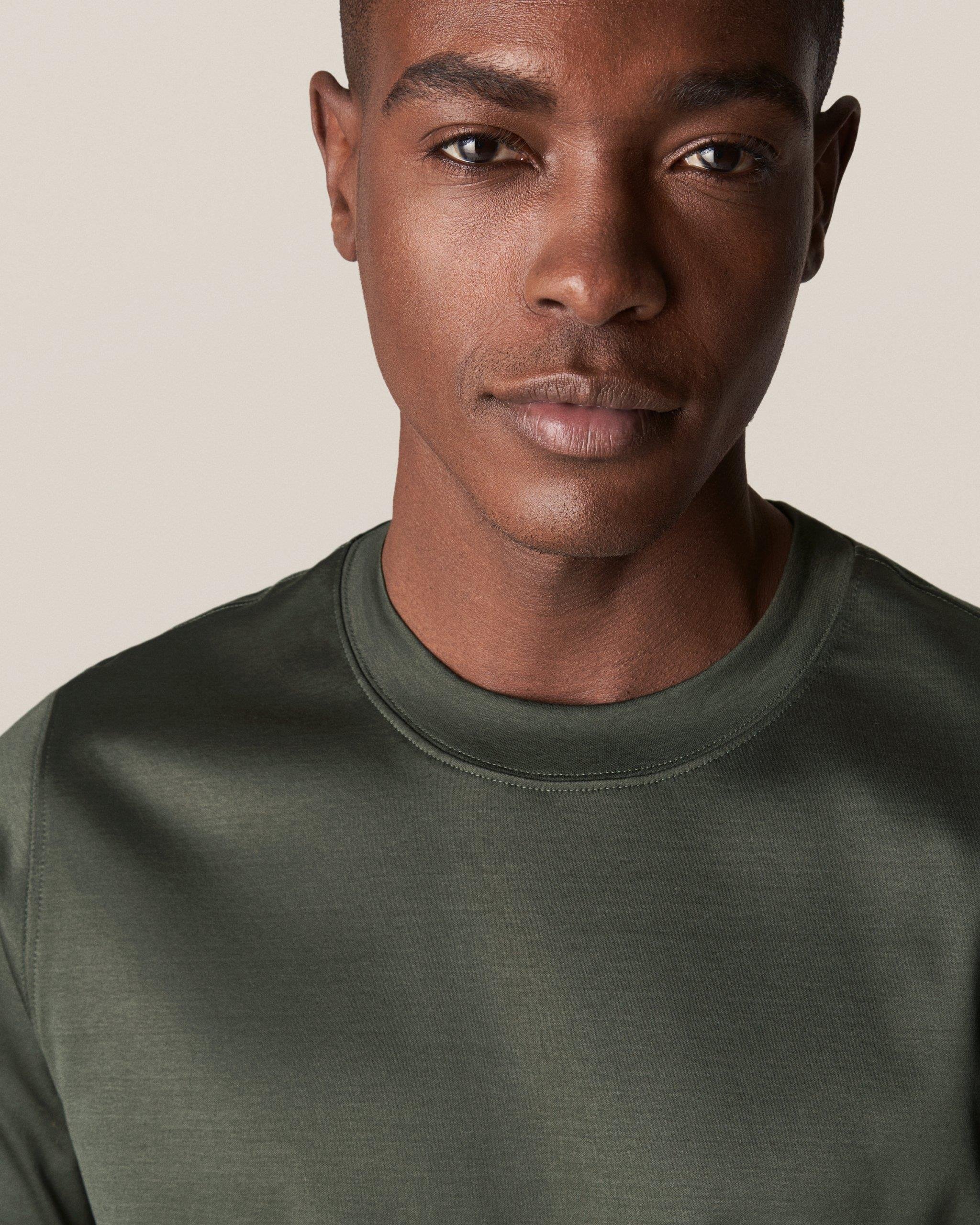 Yeşil Filo Di Scozia Pamuk  T-Shirt