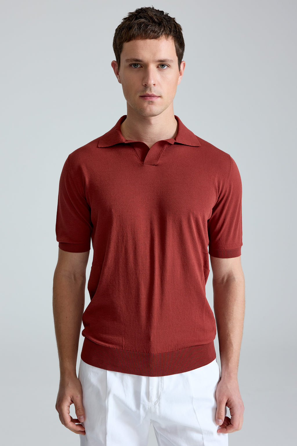 Bordo Doriani Polo Yaka Pamuk Triko