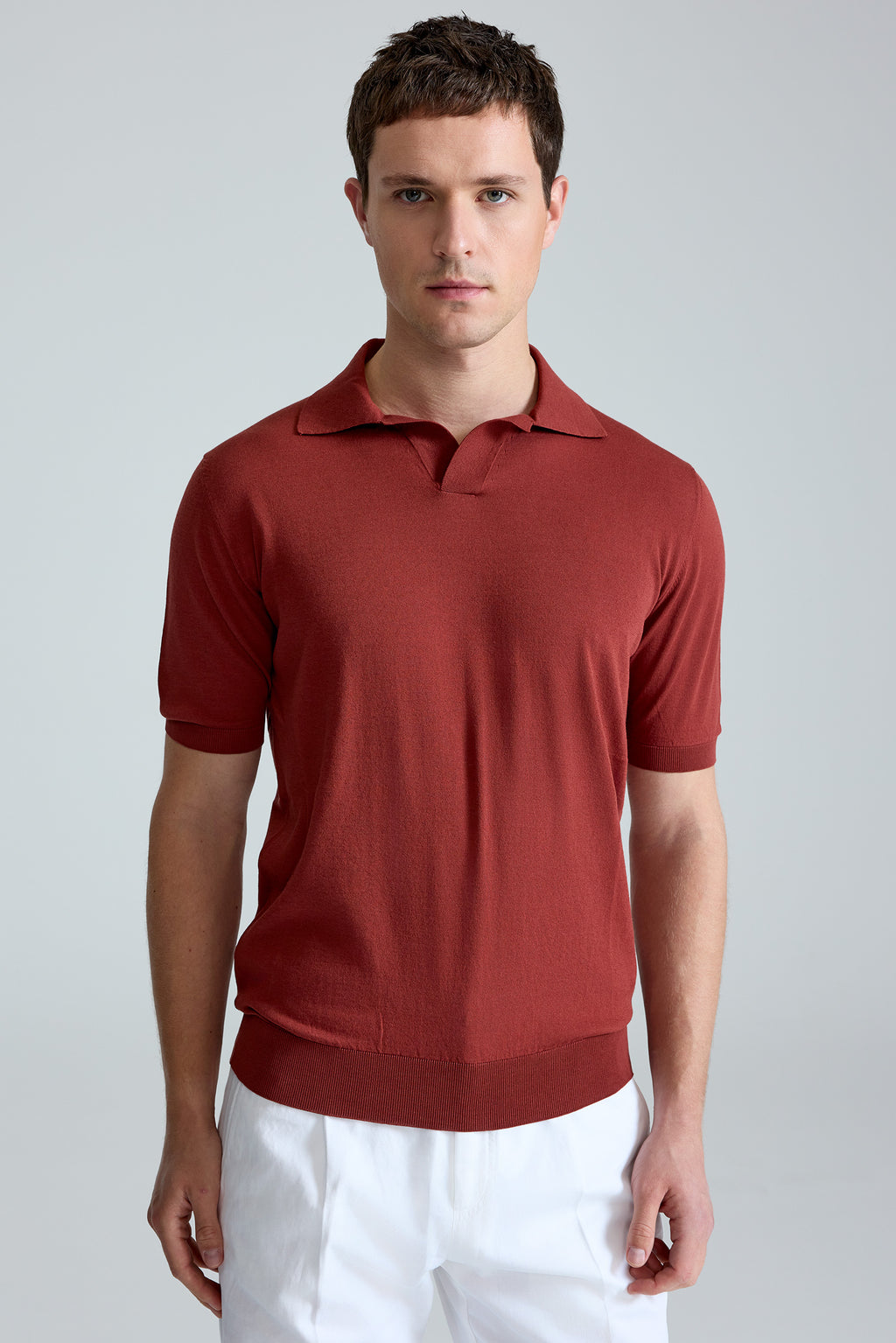 Bordo Doriani Polo Yaka Pamuk Triko
