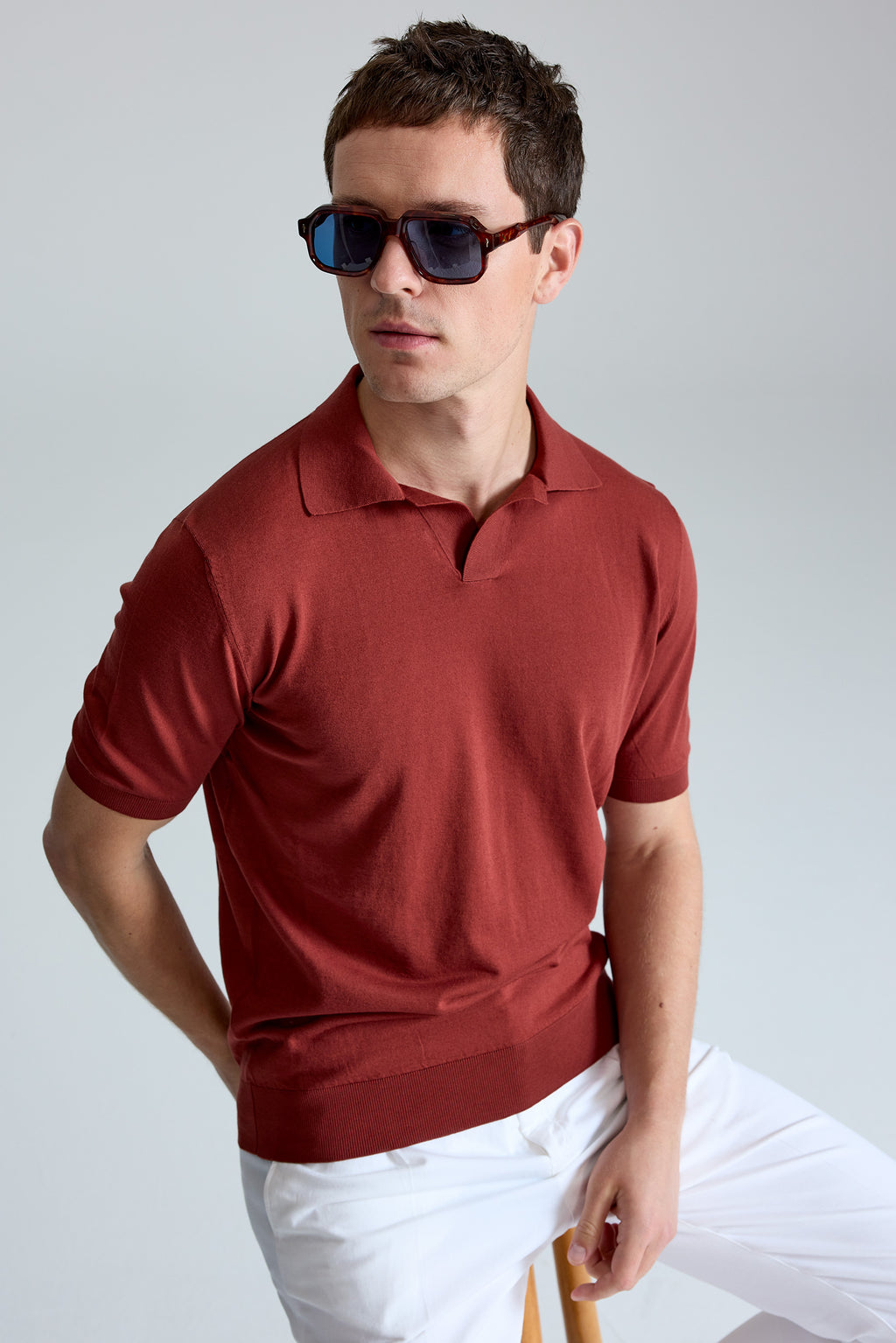 Bordo Doriani Polo Yaka Pamuk Triko