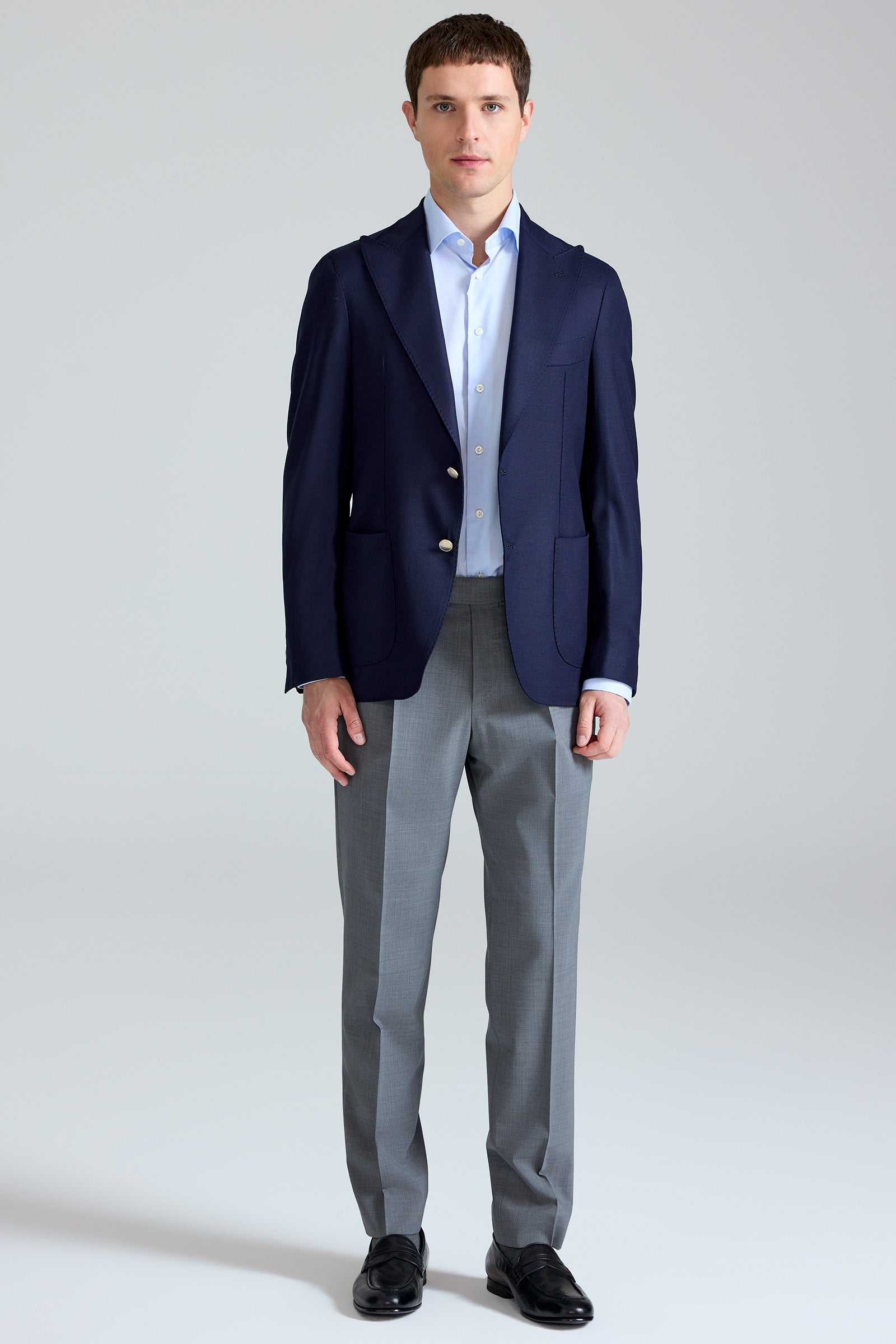 Lacivert Gabo Napoli Yün Blazer Ceket