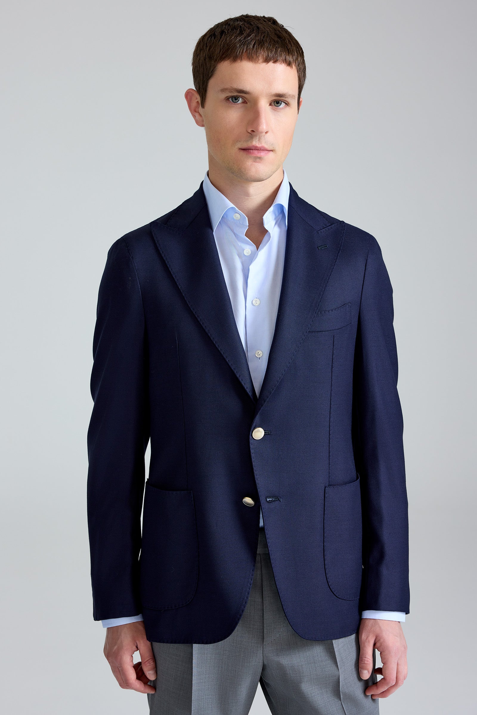 Lacivert Gabo Napoli Yün Blazer Ceket
