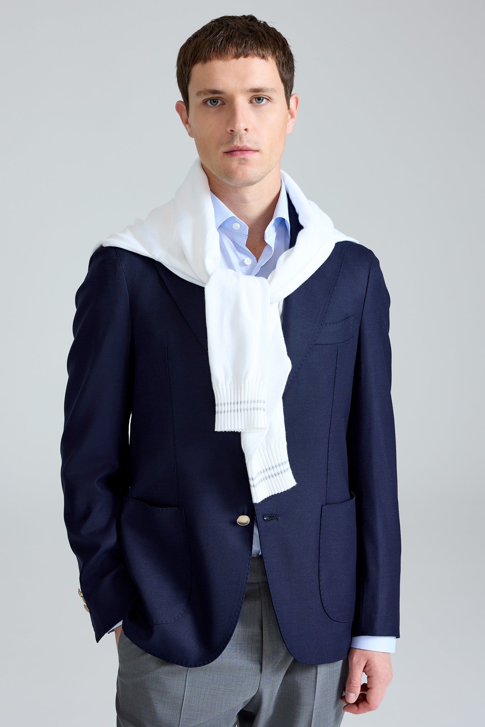 Lacivert Gabo Napoli Yün Blazer Ceket