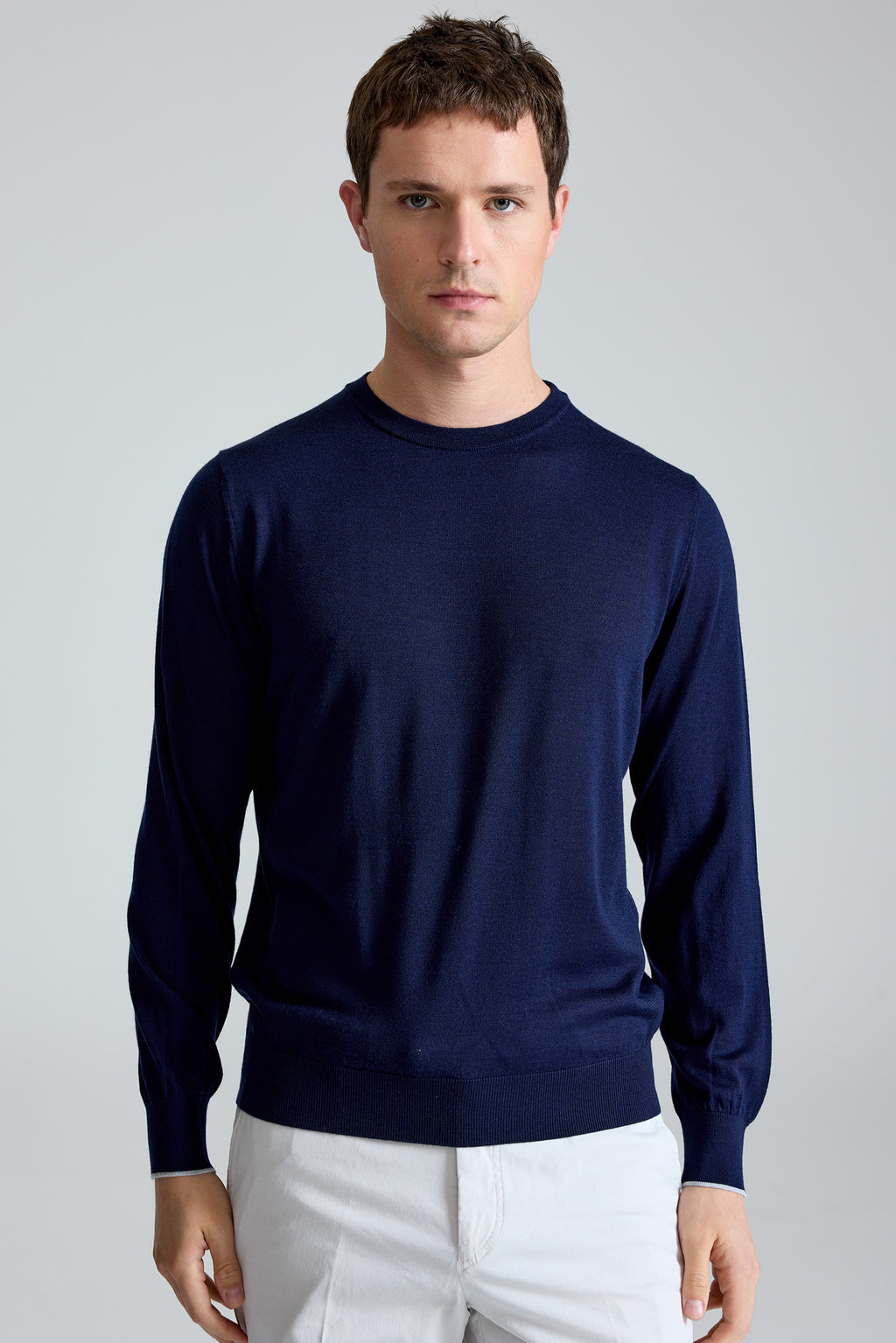 Lacivert Doriani Yün İpek Kaşmir Sweater