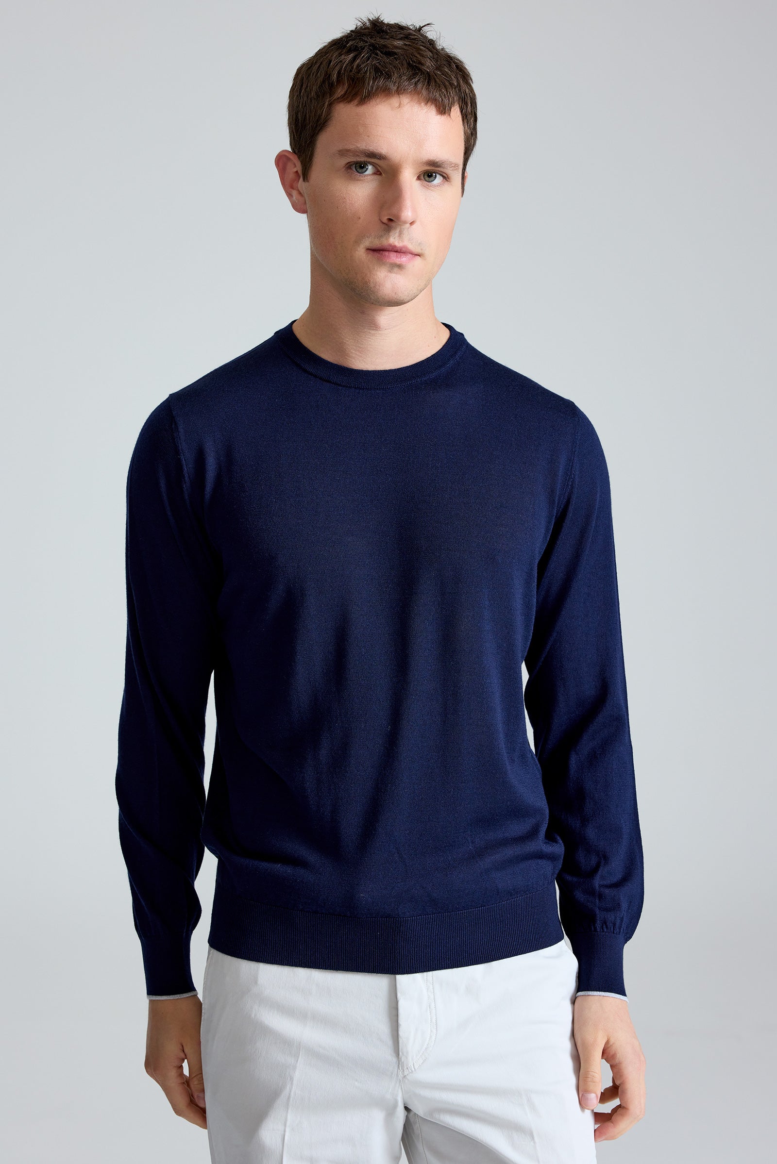 Lacivert Doriani Yün İpek Kaşmir Sweater