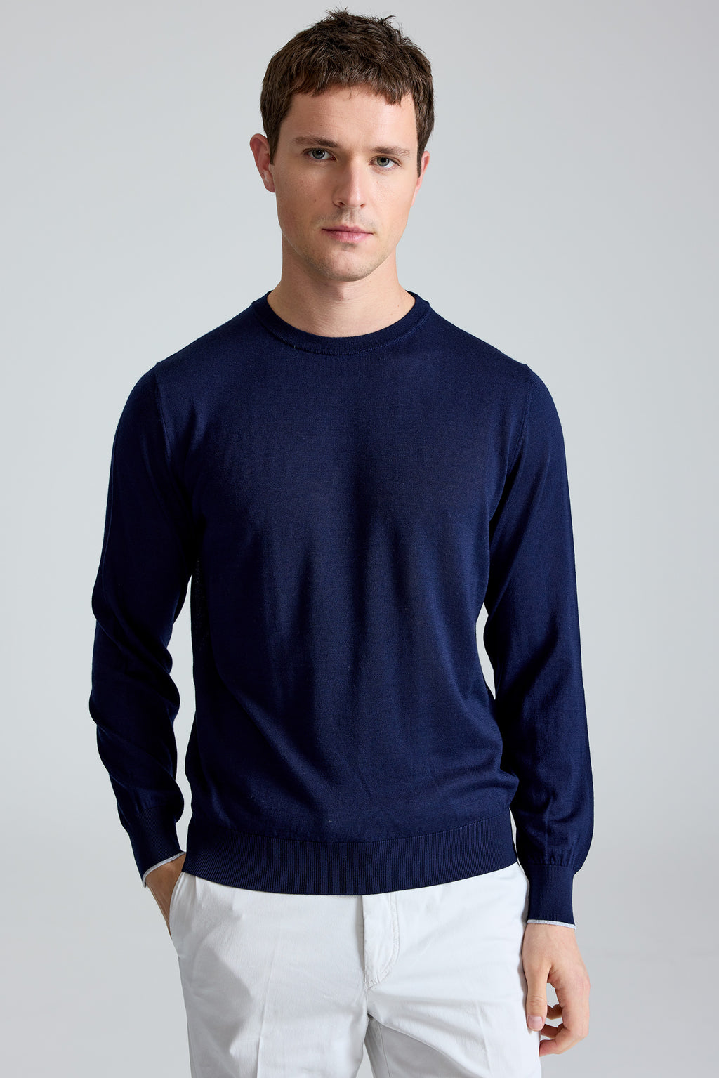 Lacivert Doriani Yün İpek Kaşmir Sweater