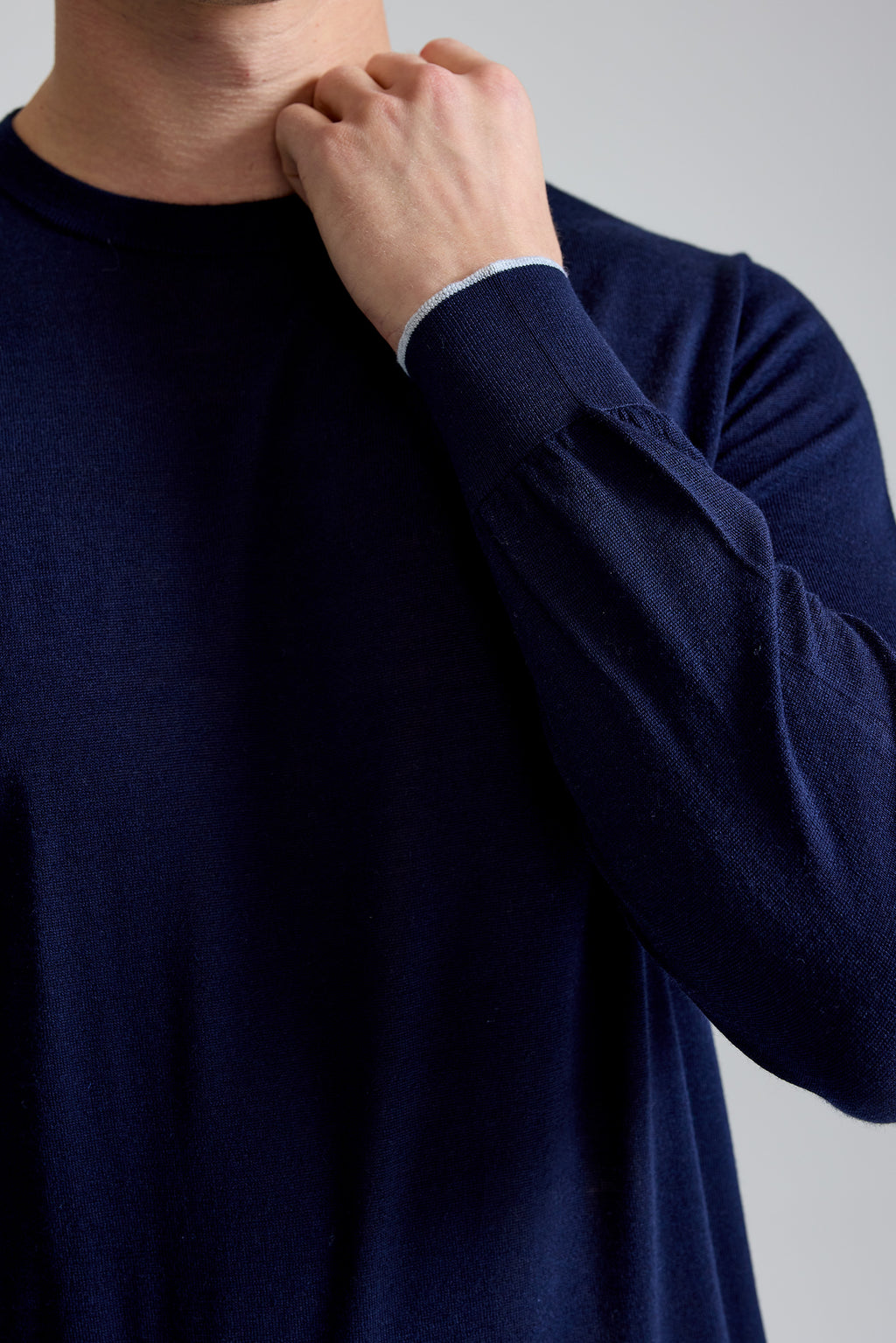 Lacivert Doriani Yün İpek Kaşmir Sweater