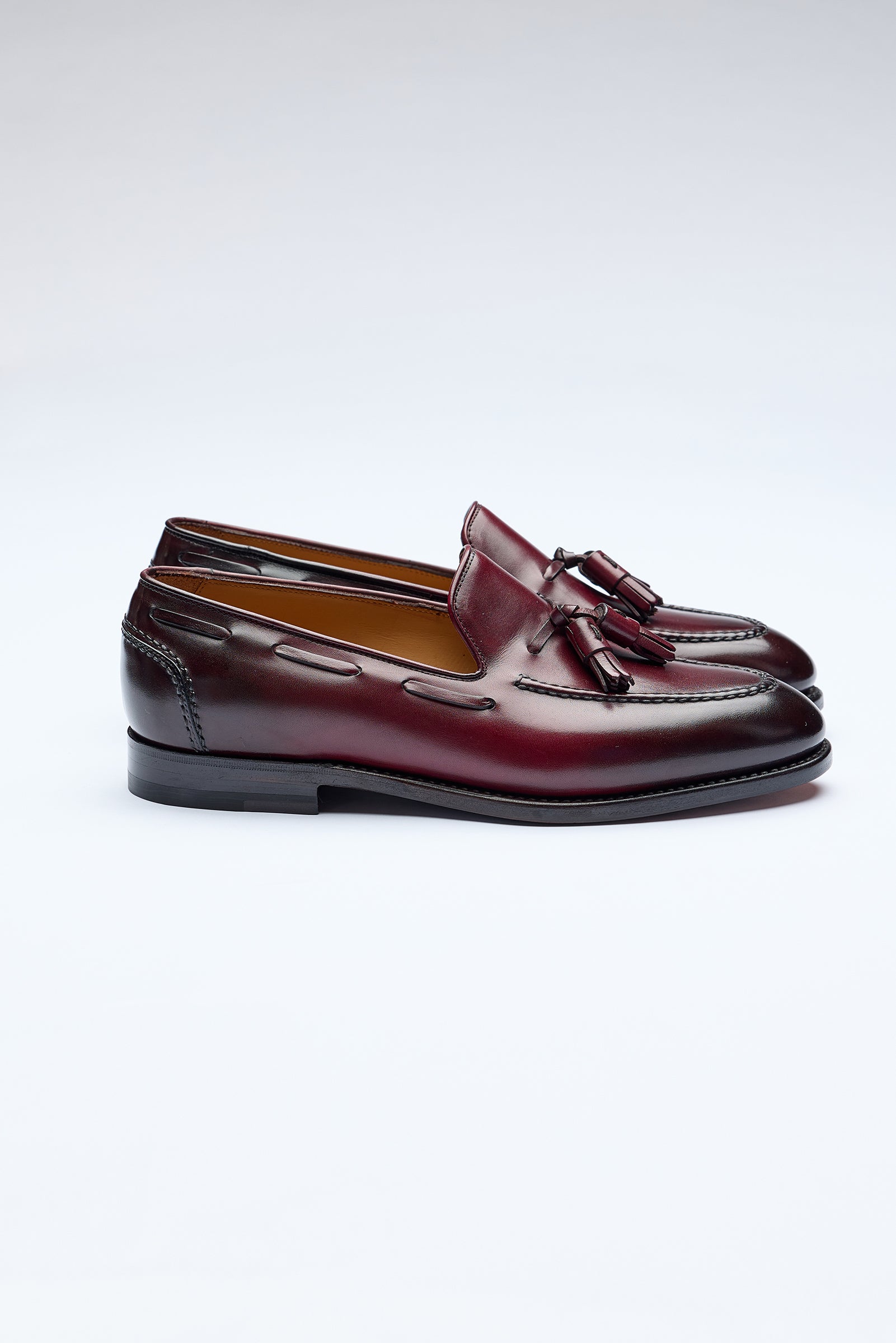 Bordo Püsküllü Goodyear Deri Loafer