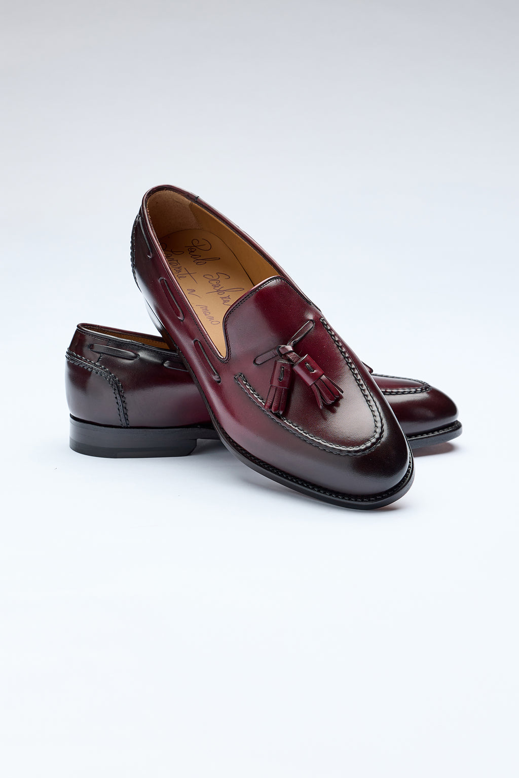 Bordo Püsküllü Goodyear Deri Loafer