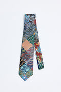 Patchwork Desenli 5 Fold İpek Kravat