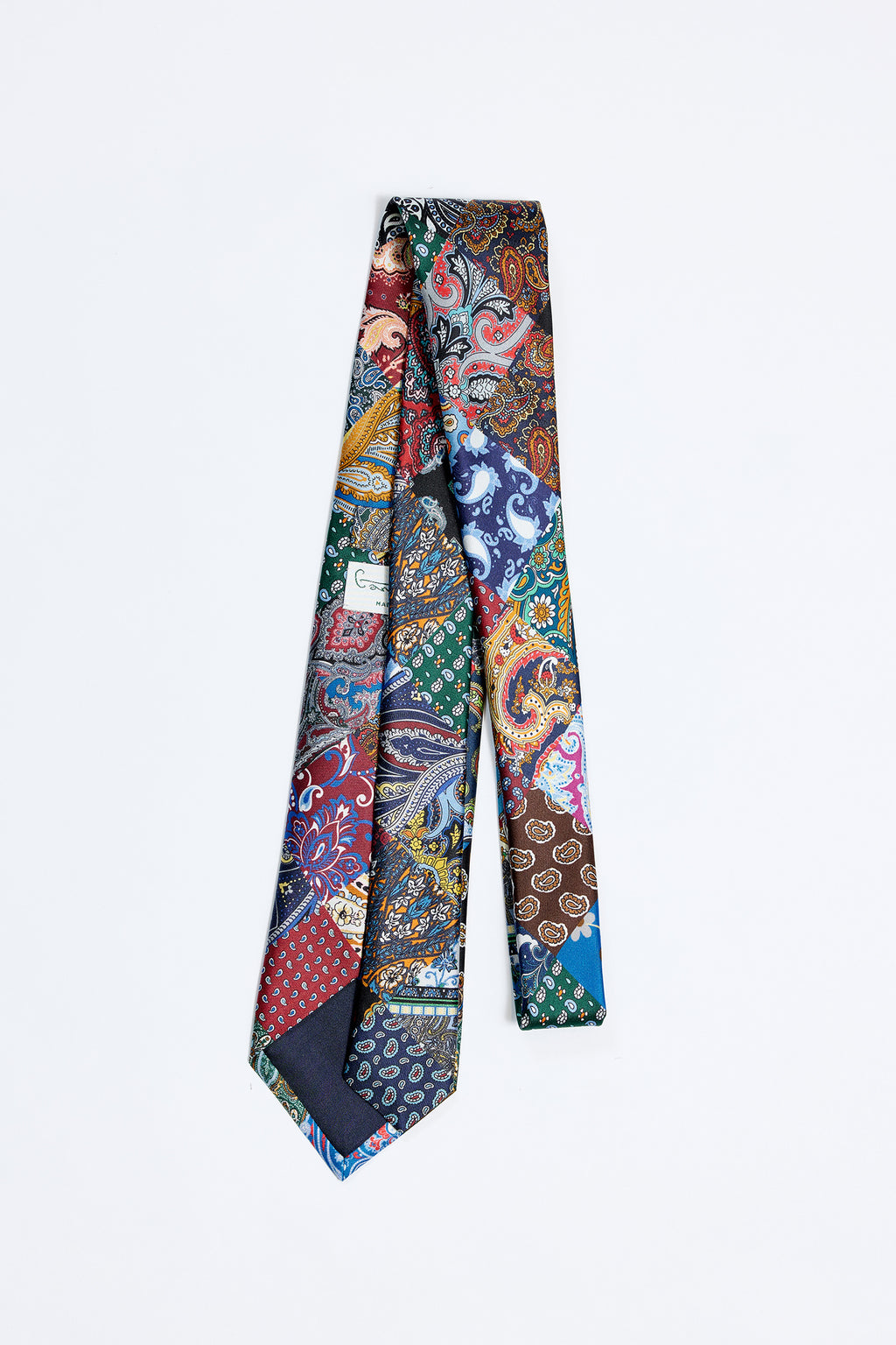 Patchwork Desenli 5 Fold İpek Kravat