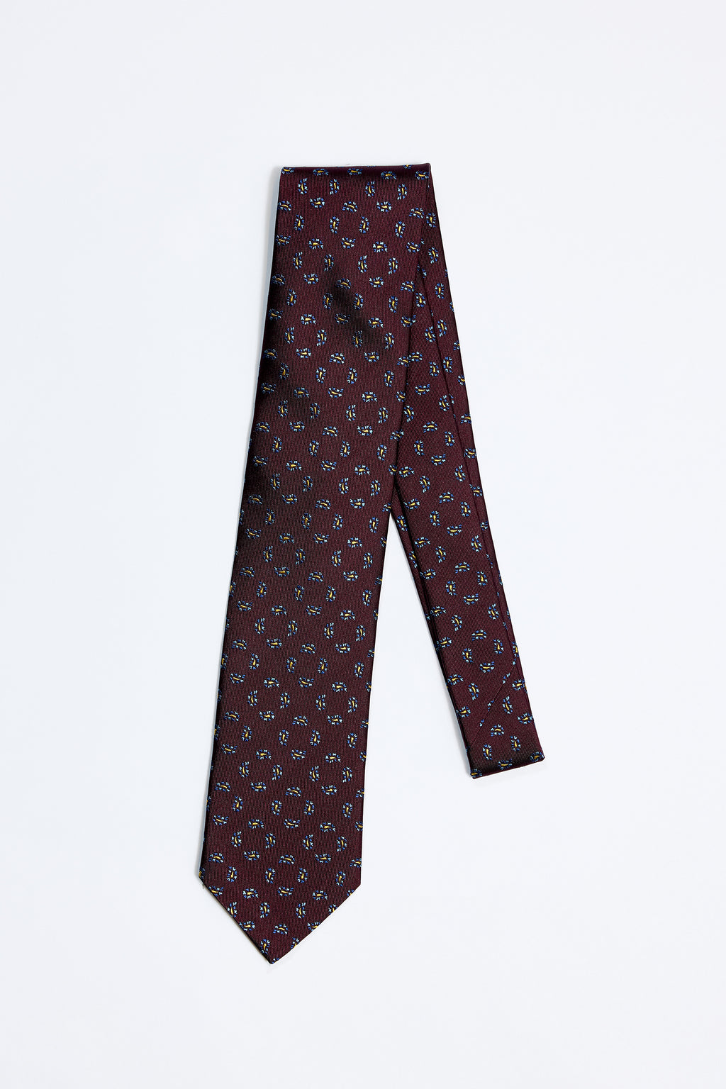 Bordo Mavi İpek Kravat