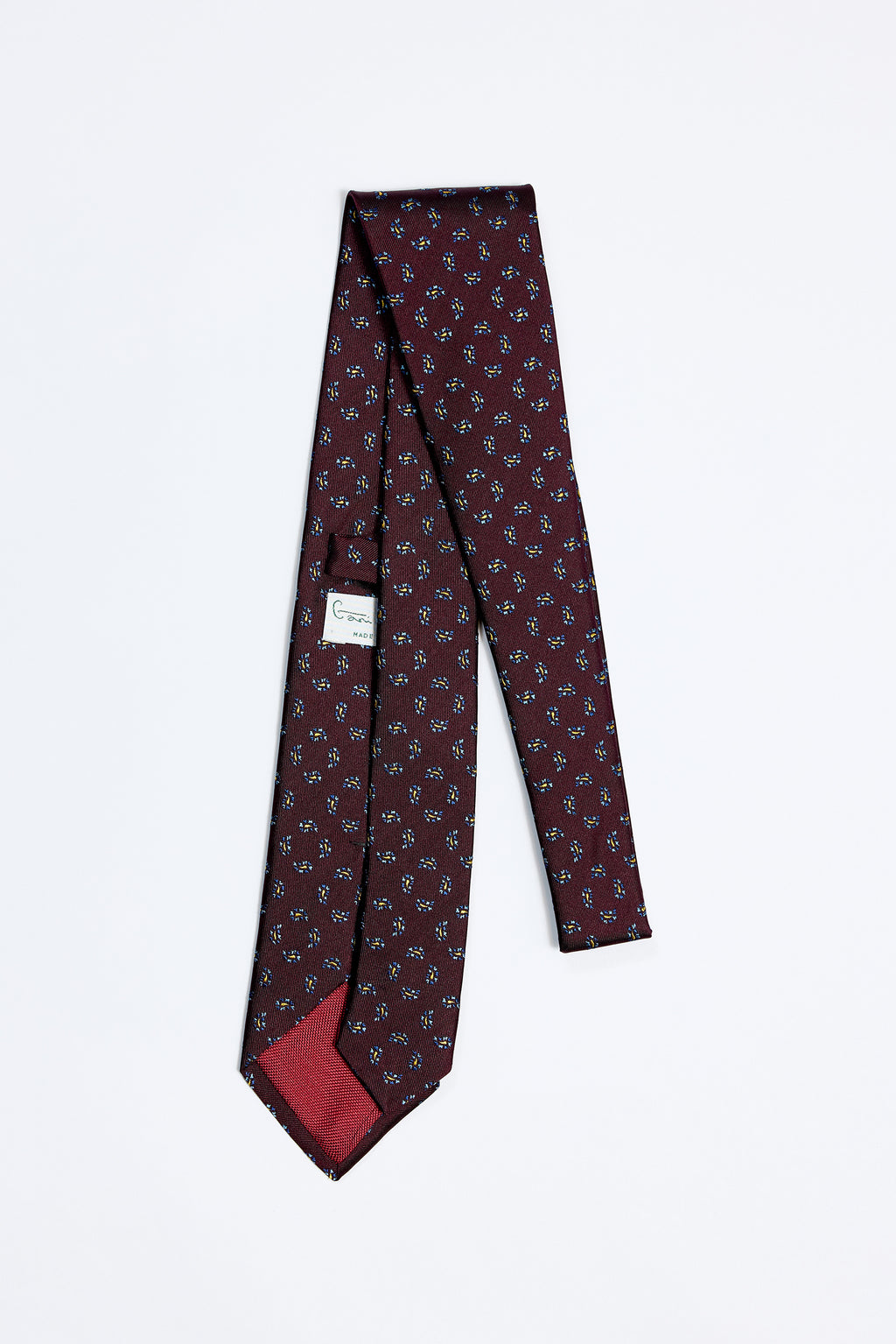 Bordo Mavi İpek Kravat