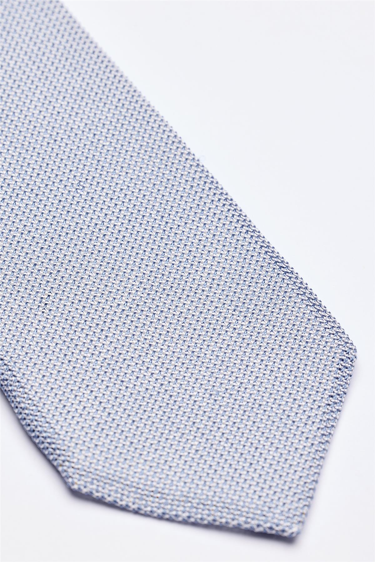 Açık Mavi 7 Fold Örgü İpek Kravat - Image 3
