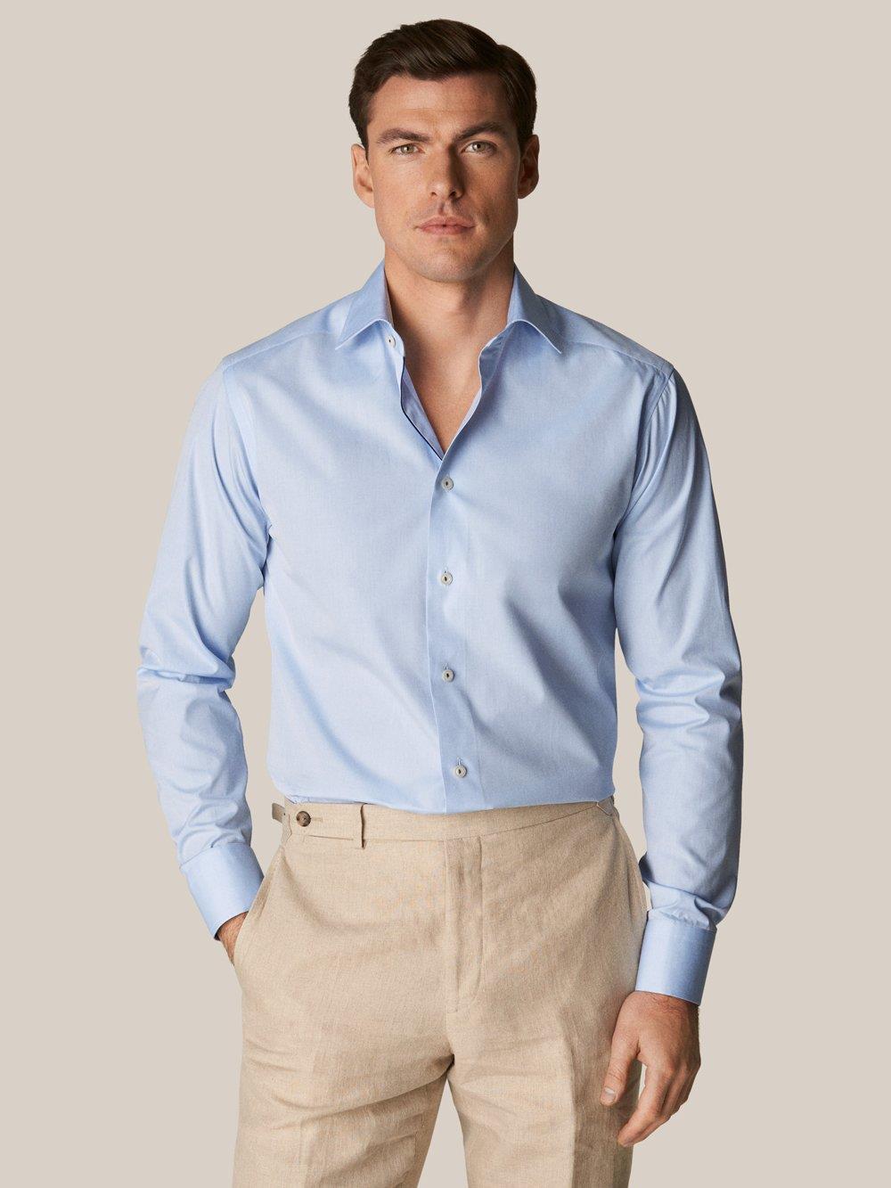 Açık Mavi Comfort Poplin Gömlek - 1