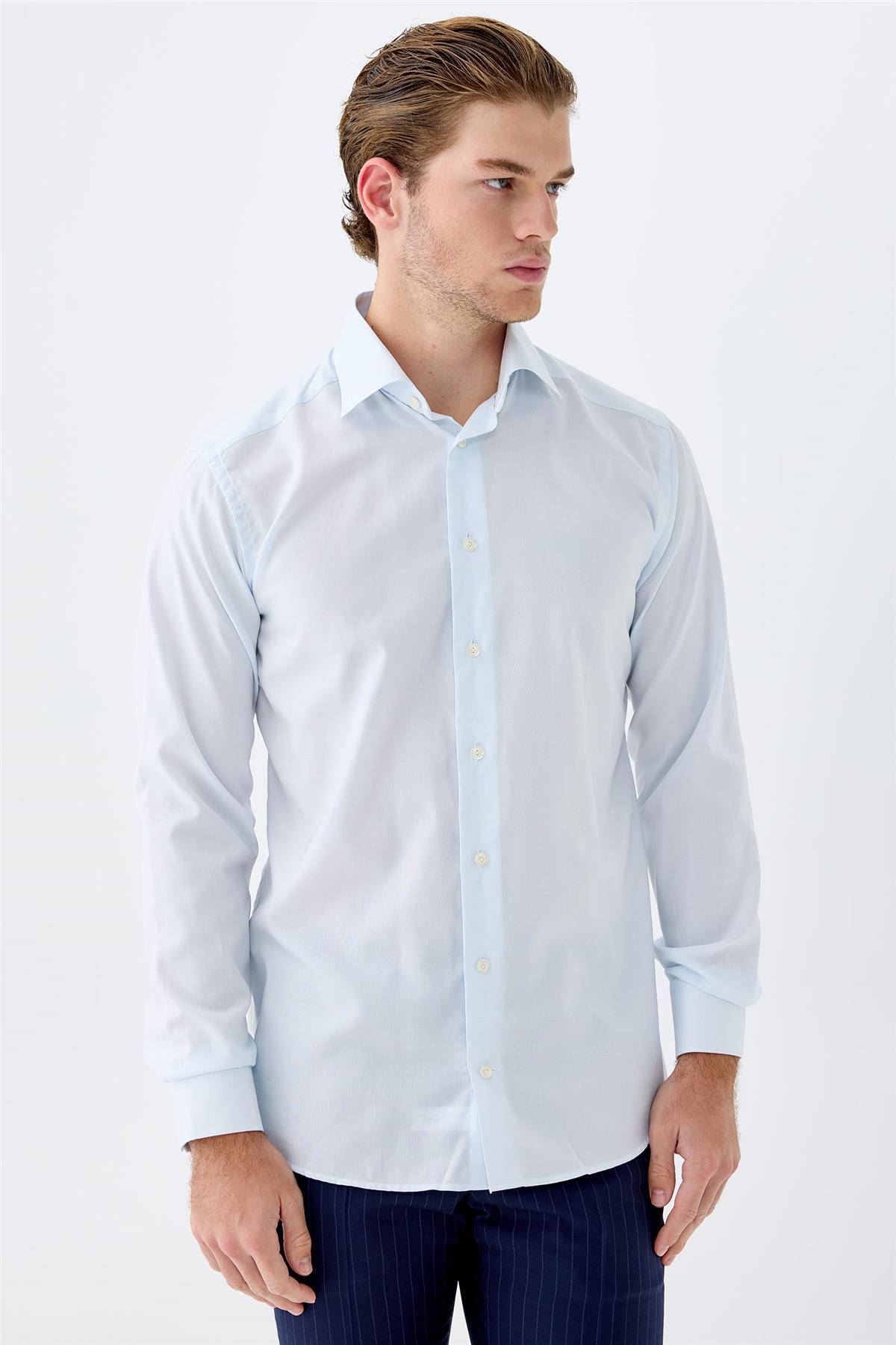 Açık Mavi Oxford Pamuk Gömlek - Image 2