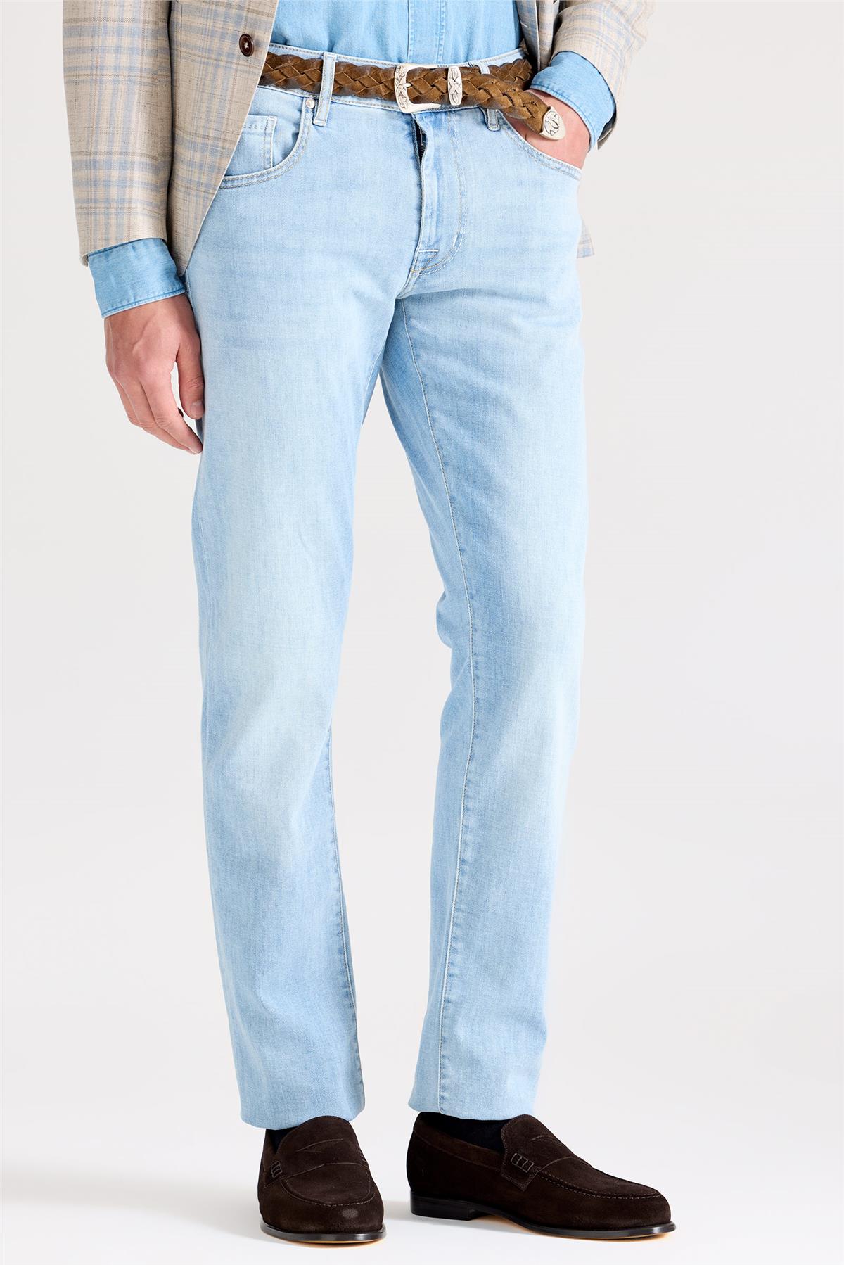 Açık Mavi Pamuk Denim Pantolon - Image 5