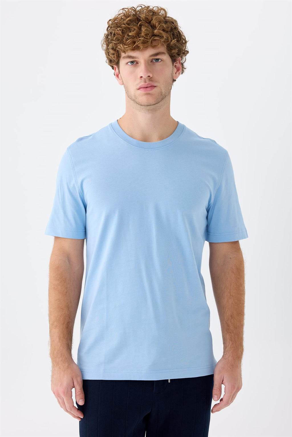 Açık Mavi Supima Pamuk T-Shirt - Image 2