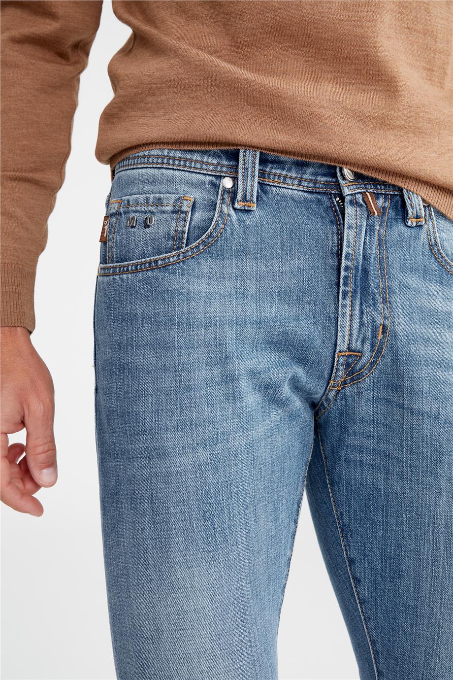 Açık Mavi Vintage Denim Pantolon - Image 5