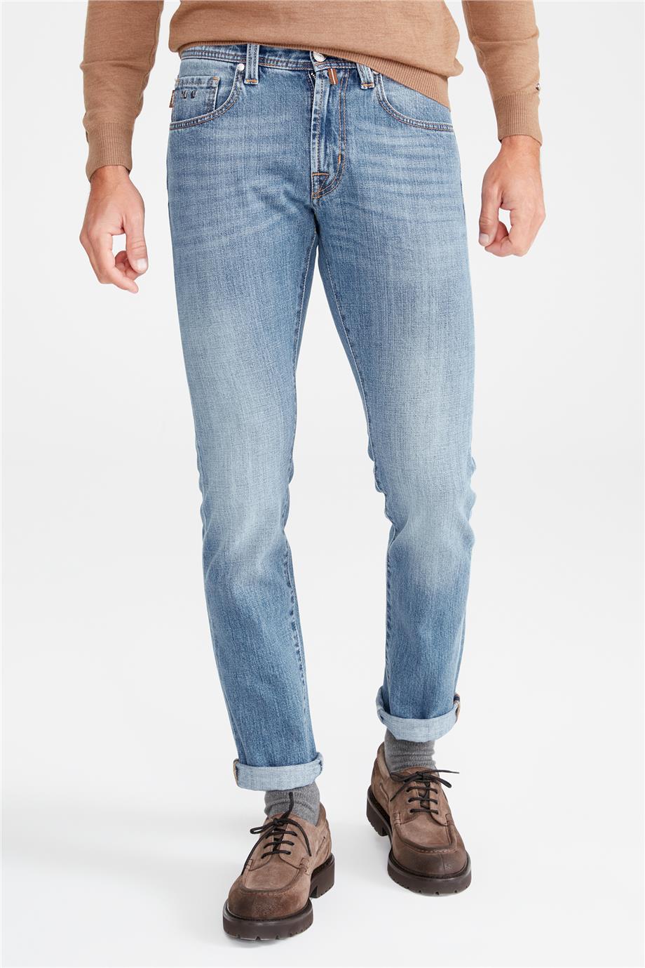 Açık Mavi Vintage Denim Pantolon - Image 4