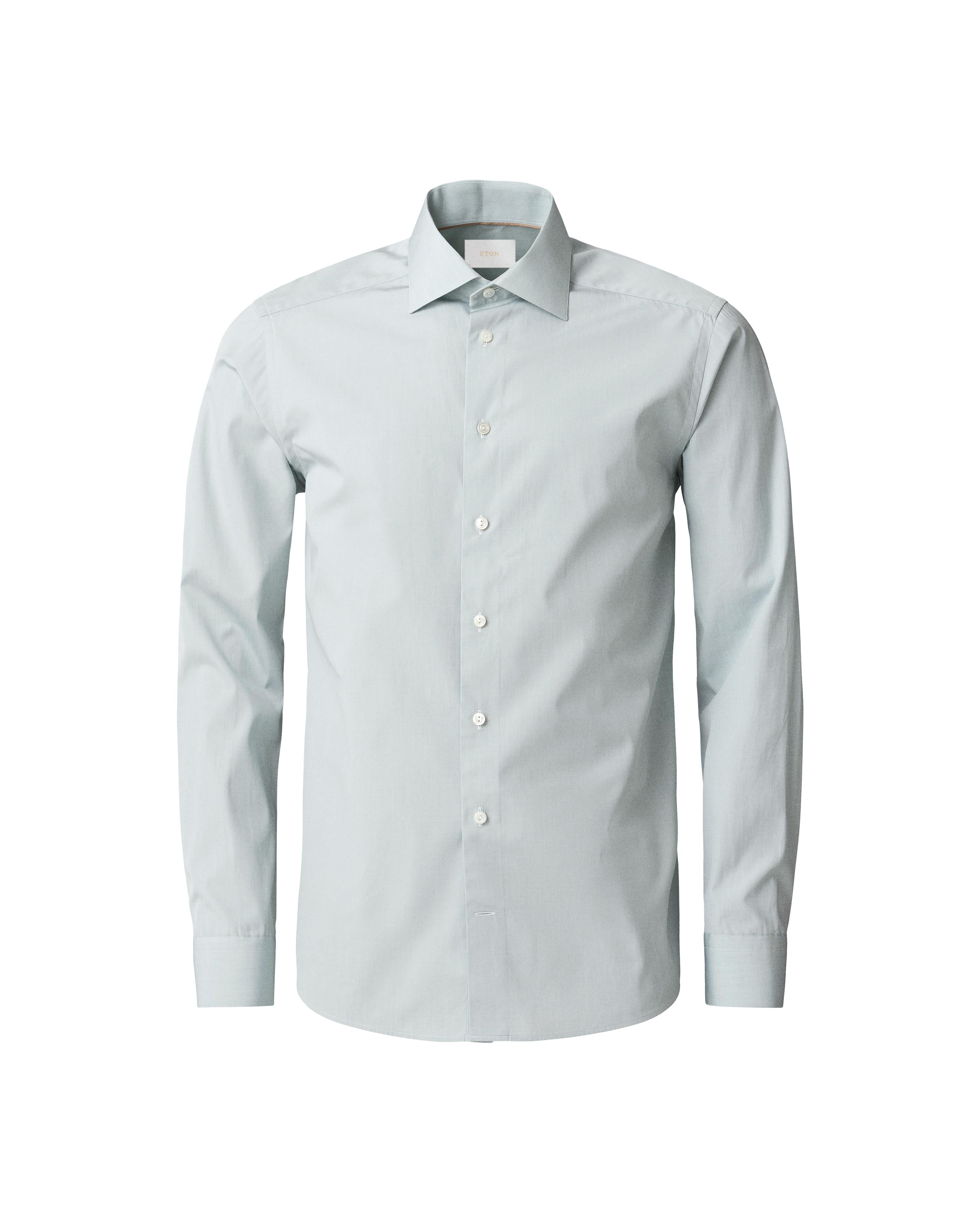 Açık Yeşil Contemporary Elevated Poplin Gömlek - 9