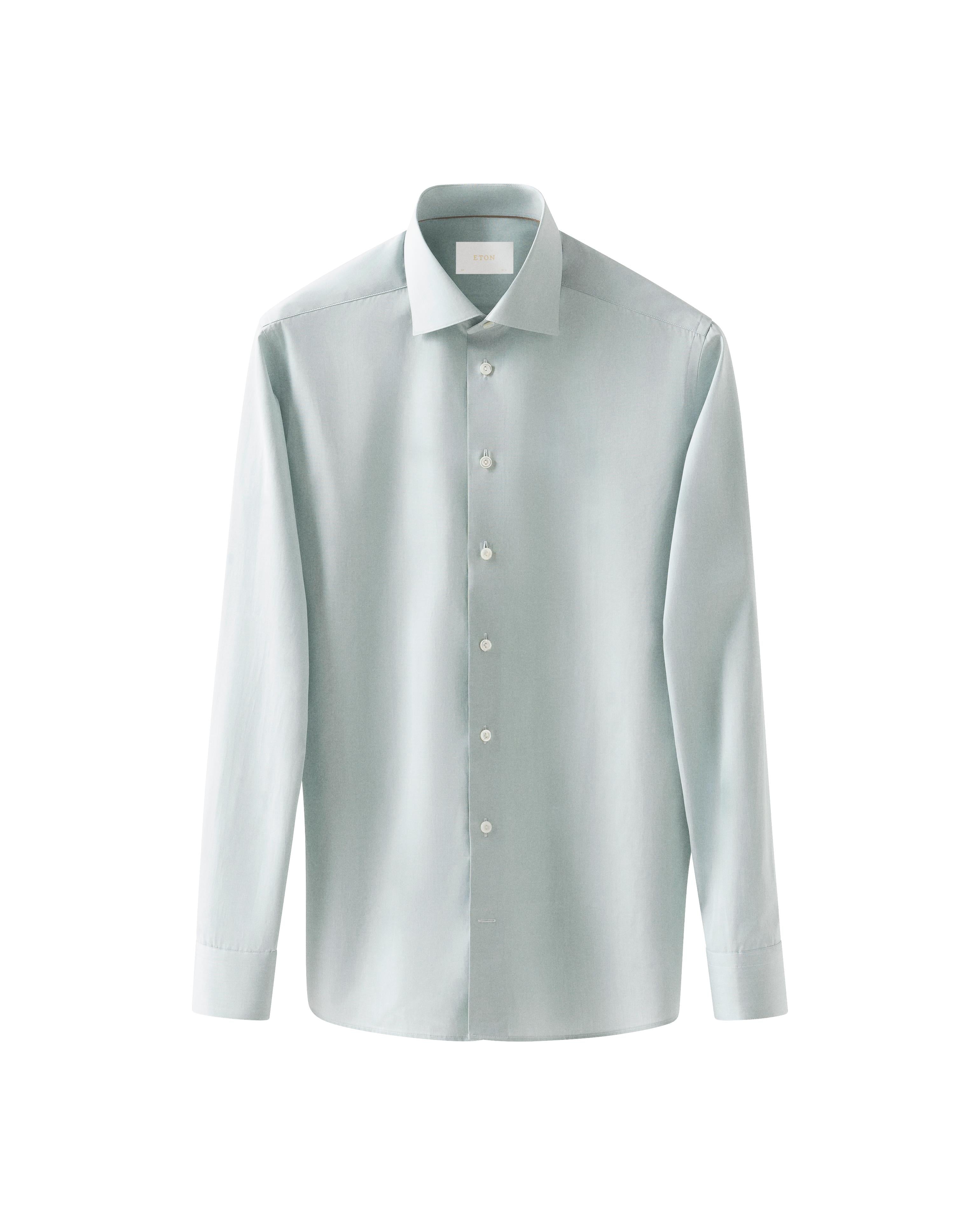 Açık Yeşil Contemporary Elevated Poplin Gömlek - 1