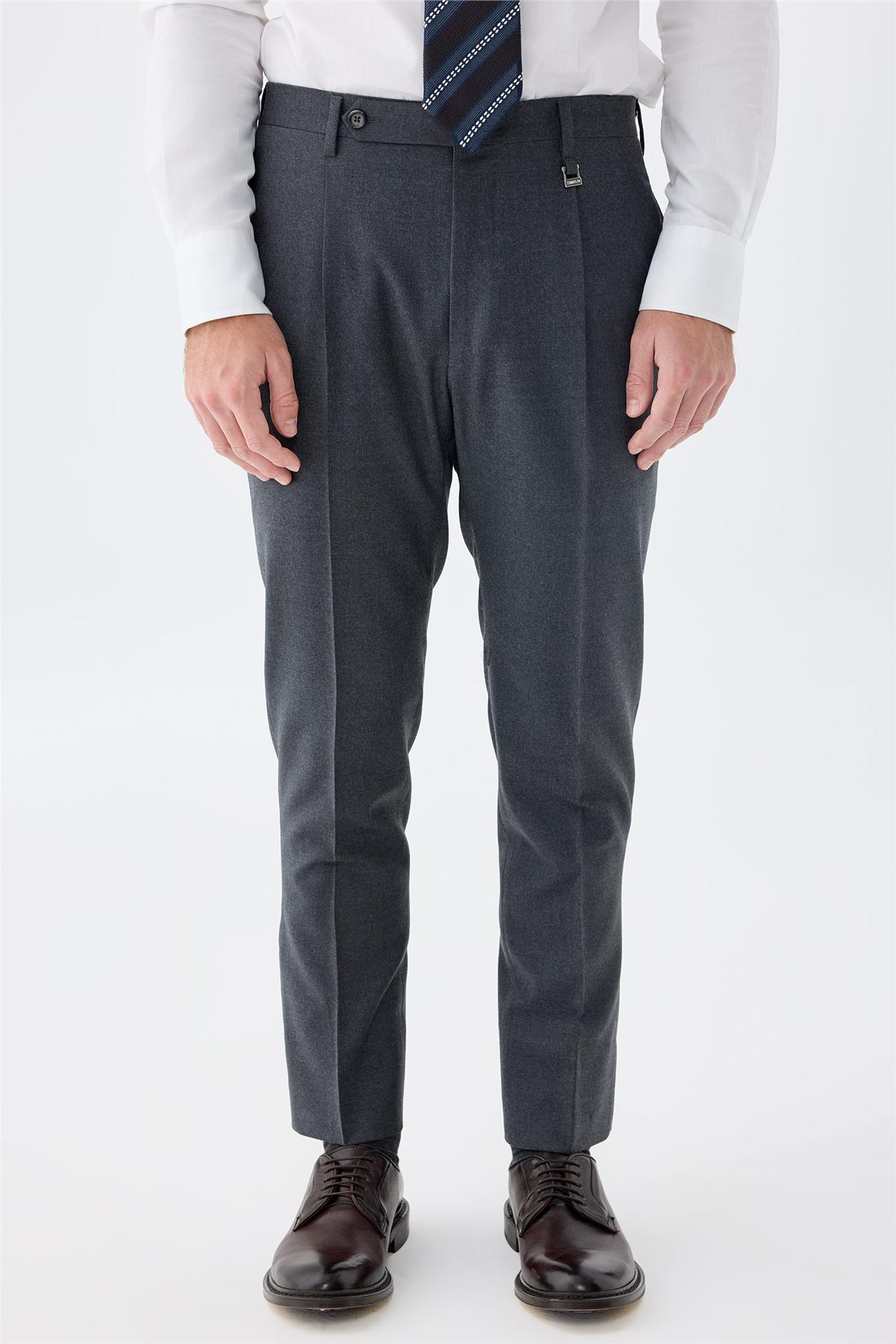 Antrasit Gri Flanel Yün Pantolon - Image 2