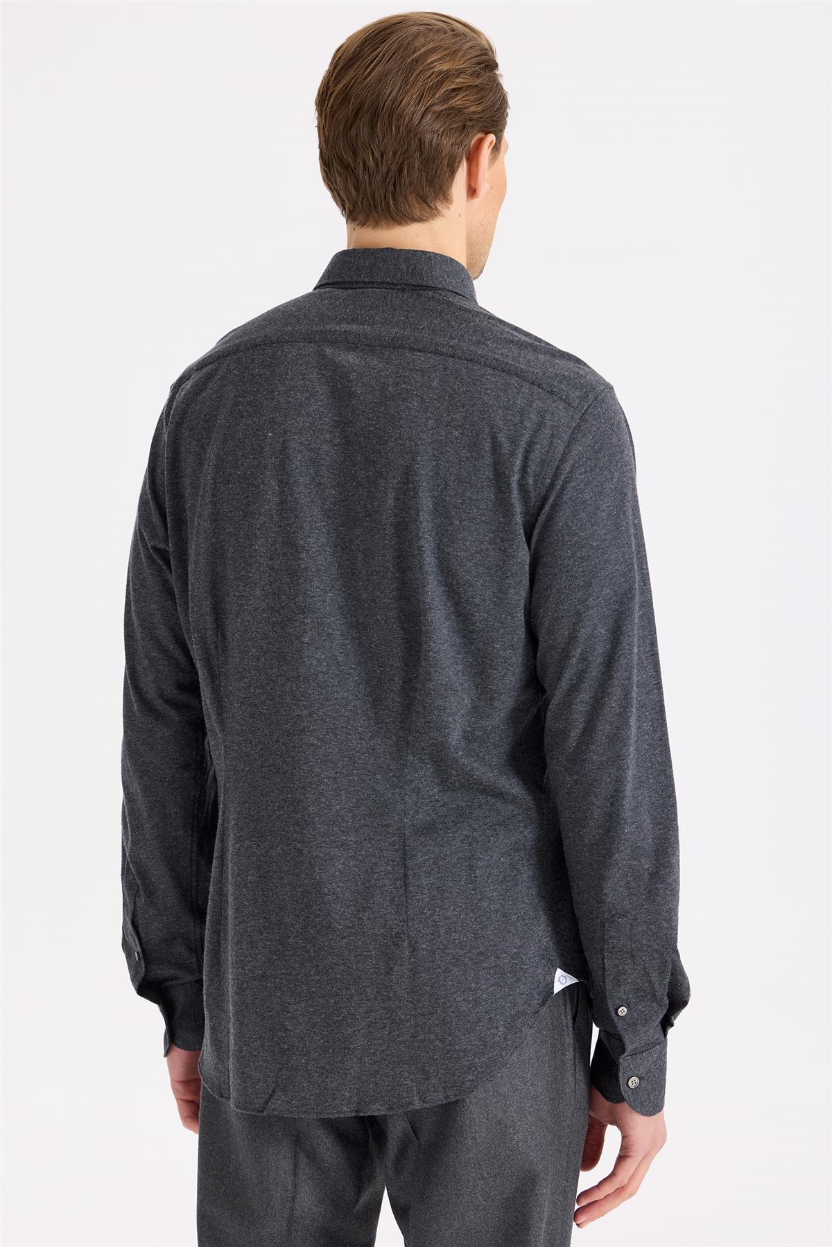 Antrasit Gri Pamuk Kaşmir Gömlek - Image 5