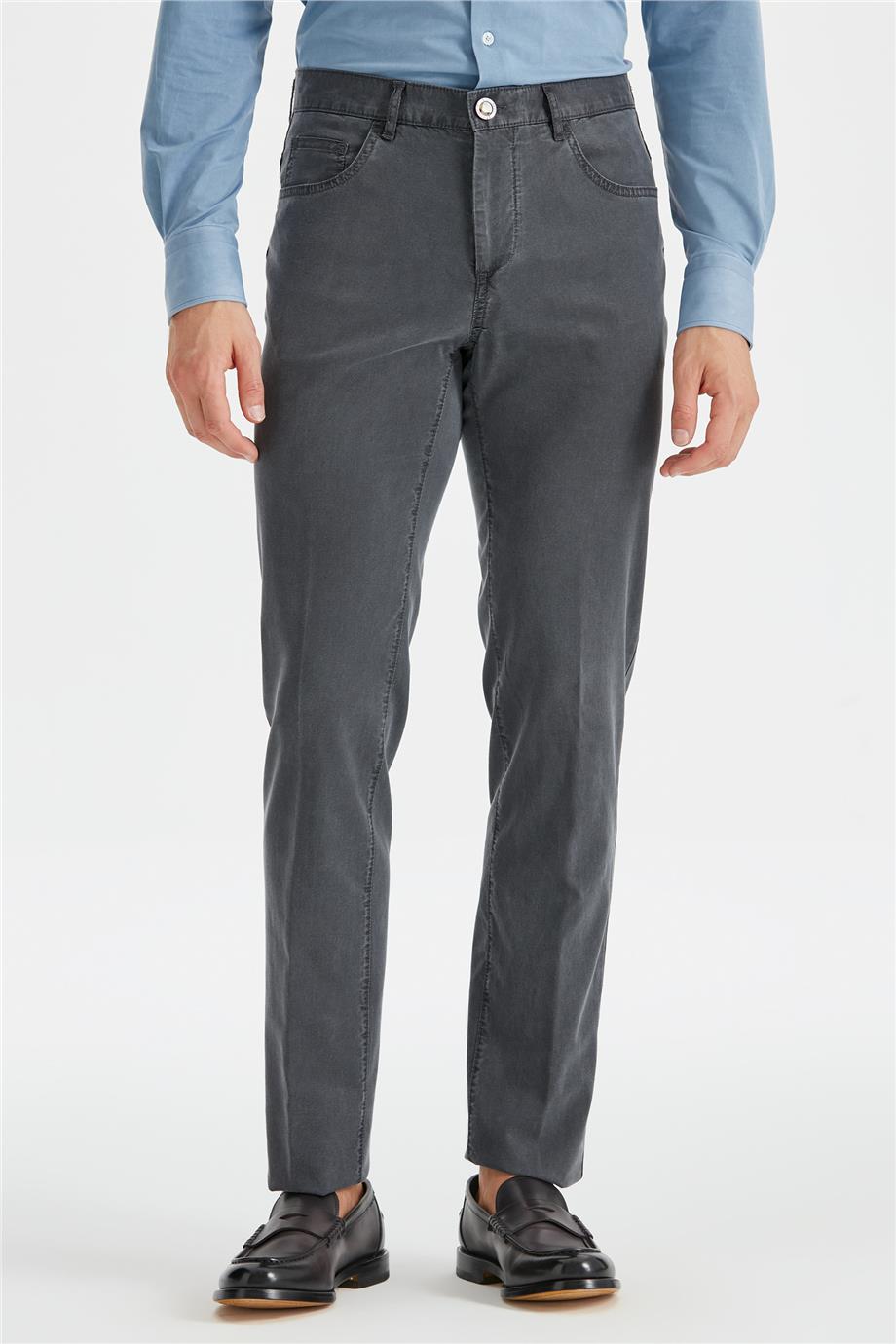 Antrasit Gri Tencel Kumaş Pantolon - Image 4