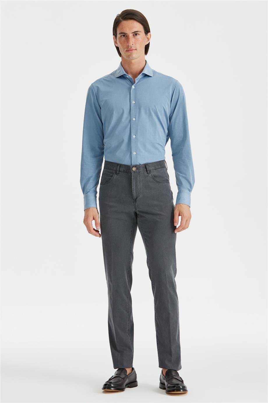 Antrasit Gri Tencel Kumaş Pantolon - Image 2