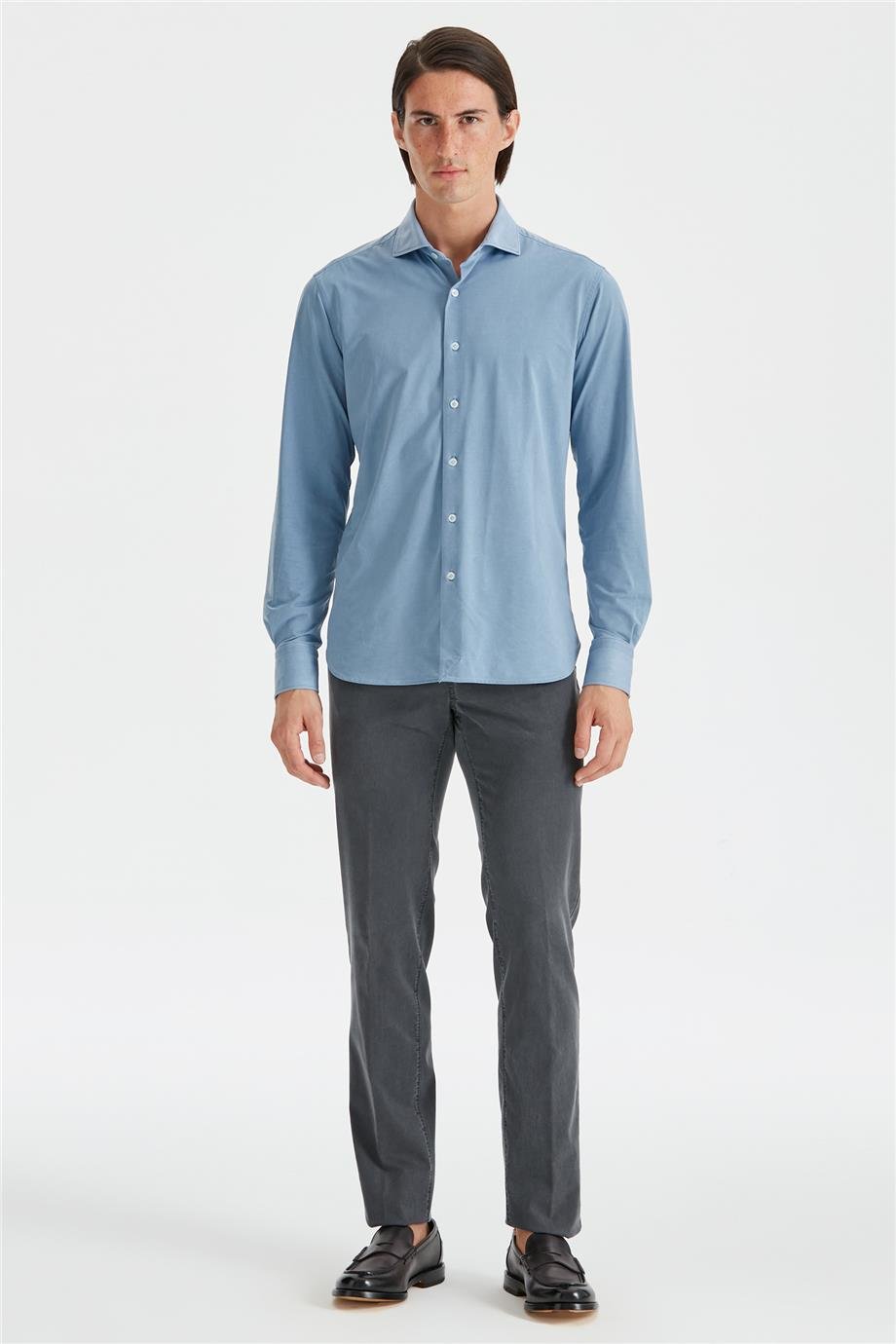 Antrasit Gri Tencel Kumaş Pantolon - Image 1