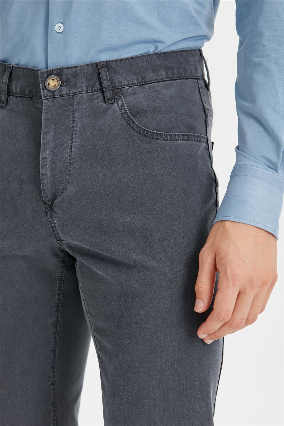 Antrasit Gri Tencel Kumaş Pantolon - Image 5
