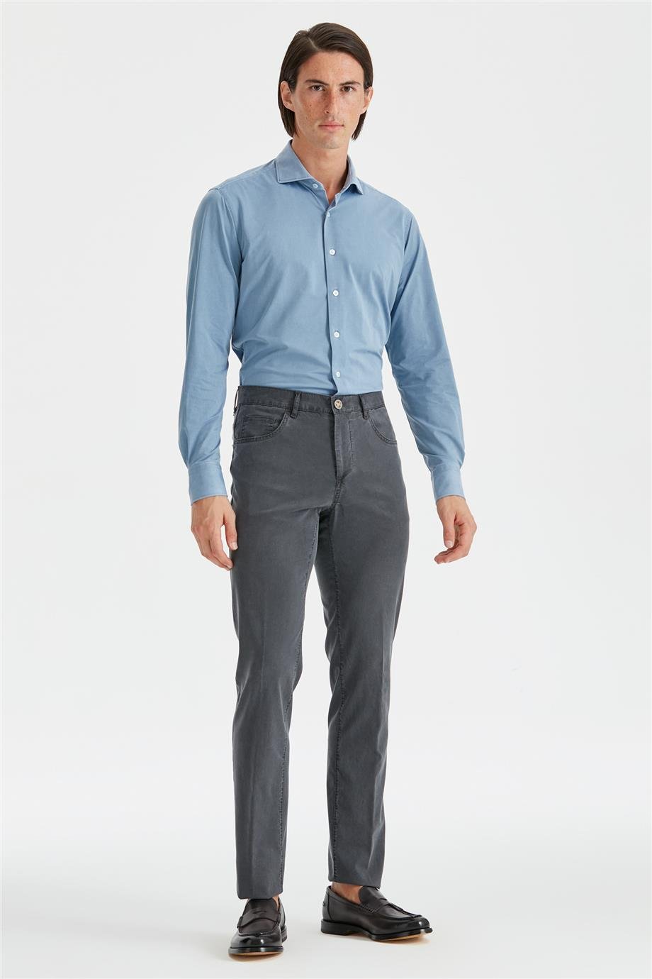 Antrasit Gri Tencel Kumaş Pantolon - Image 3