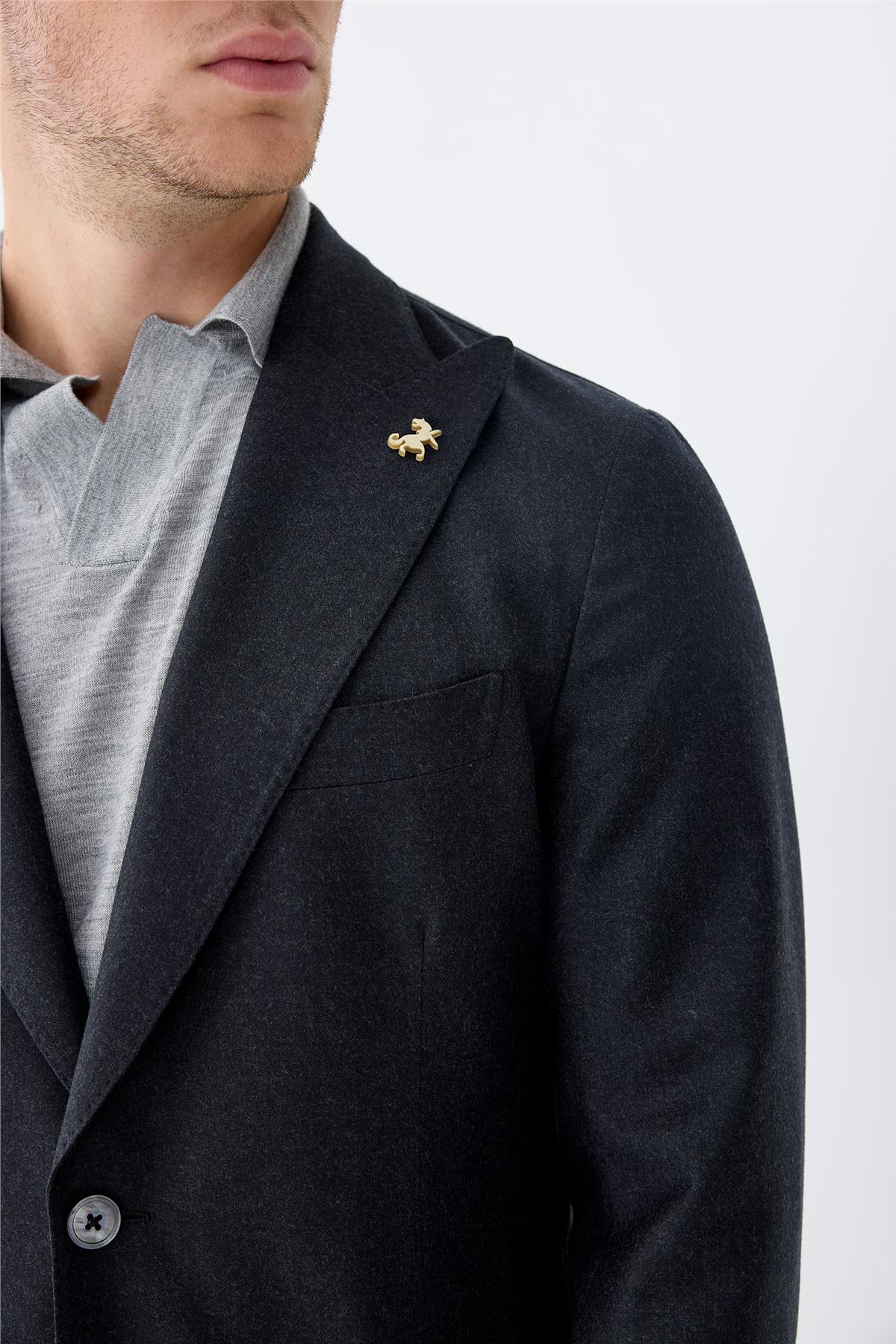 Antrasit Gri Yün Takım Elbise - Image 5