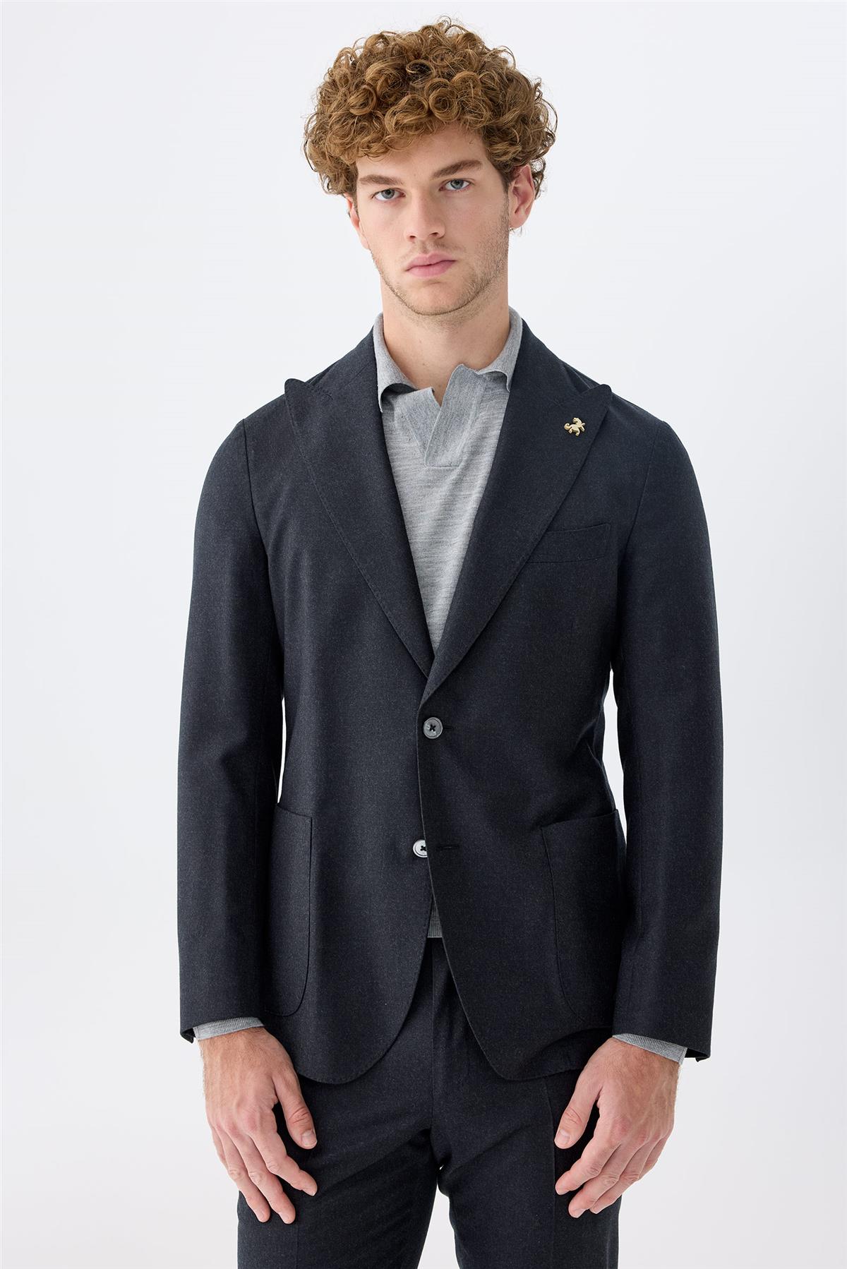 Antrasit Gri Yün Takım Elbise - Image 3