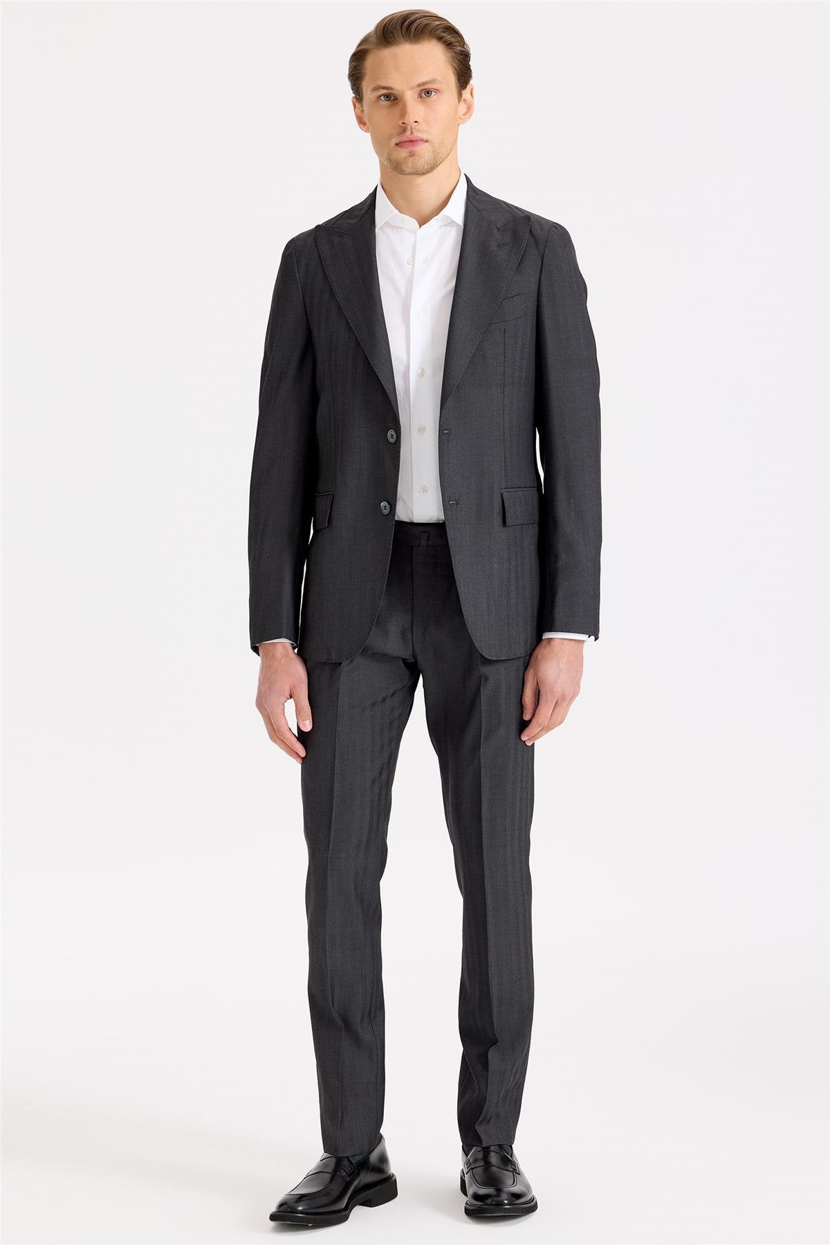 Antrasit Gri Yün Takım Elbise