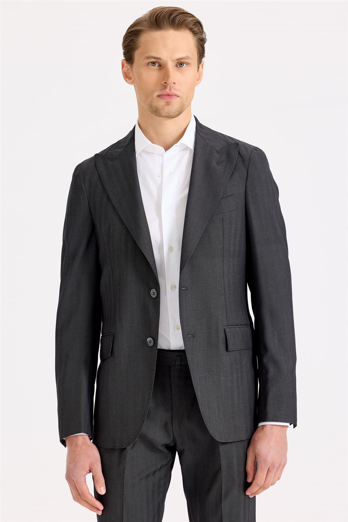 Antrasit Gri Yün Takım Elbise