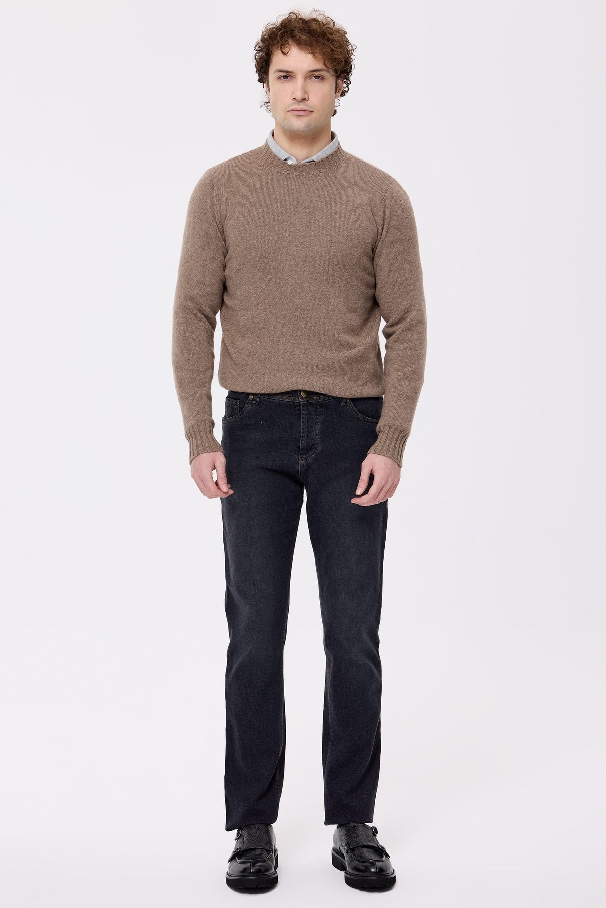 Antrasit Kaşmirli Denim Pantolon