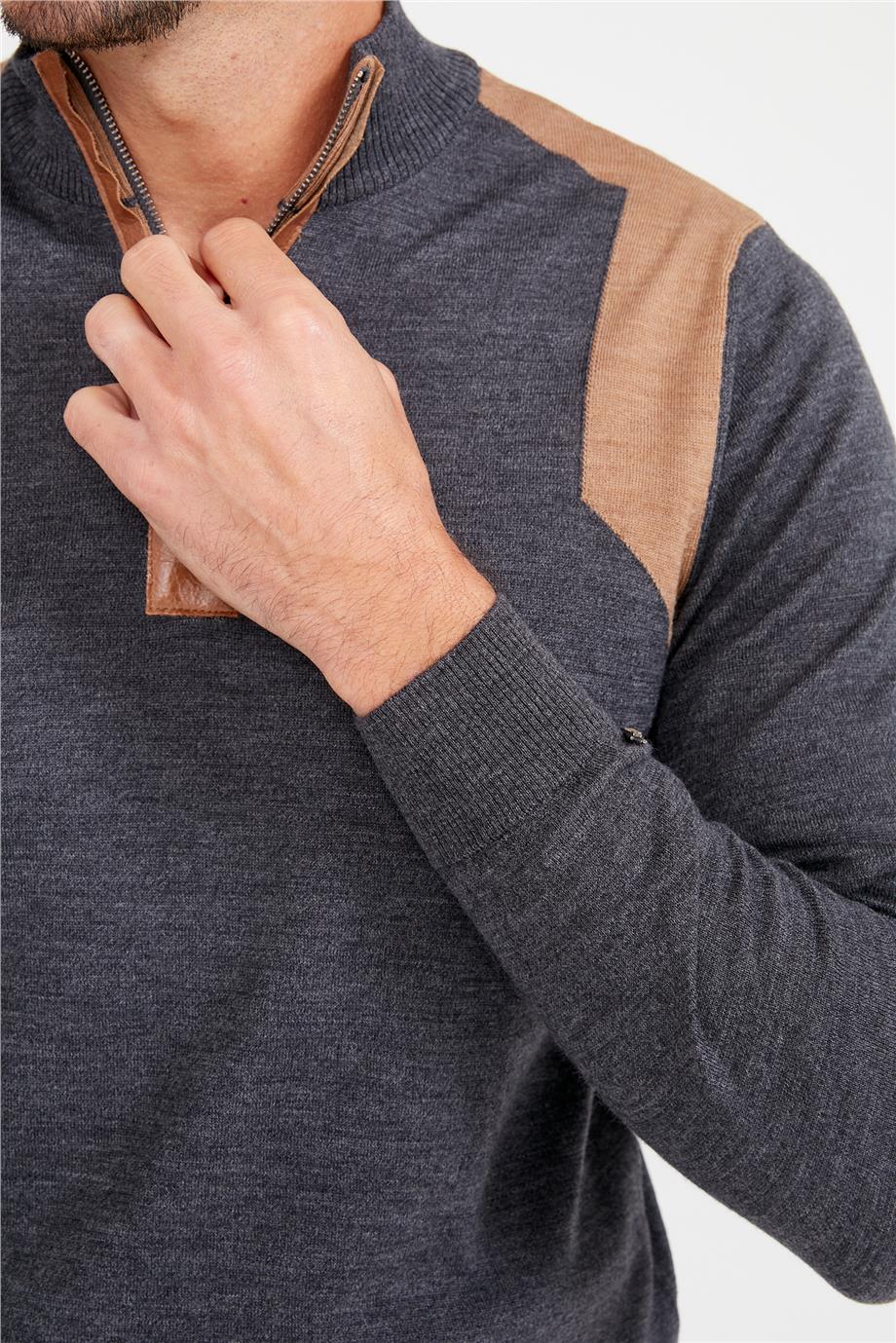 Antrasit Trio Yaka Yün Triko - Image 3
