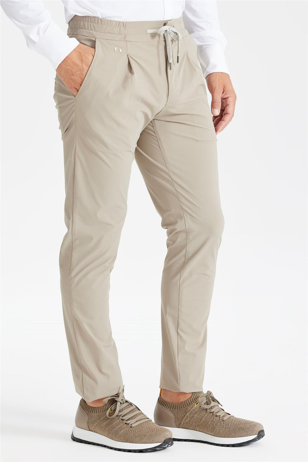 Bej Beli Kordonlu Teknik Pantolon - 6