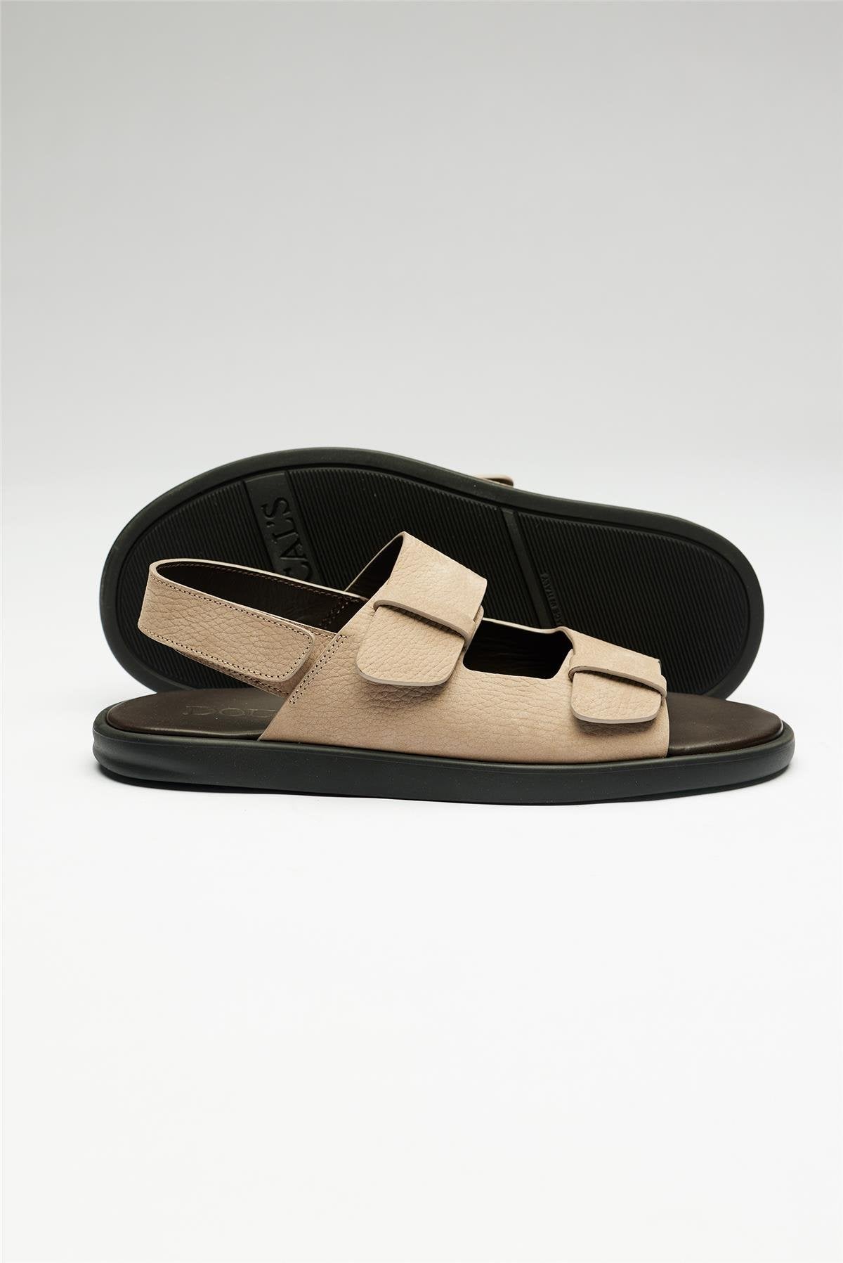 Bej Deri Sandalet - Image 4