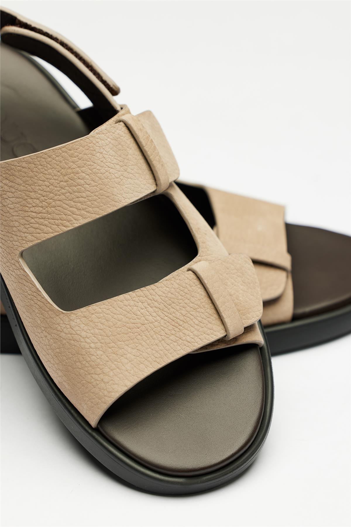 Bej Deri Sandalet - Image 3