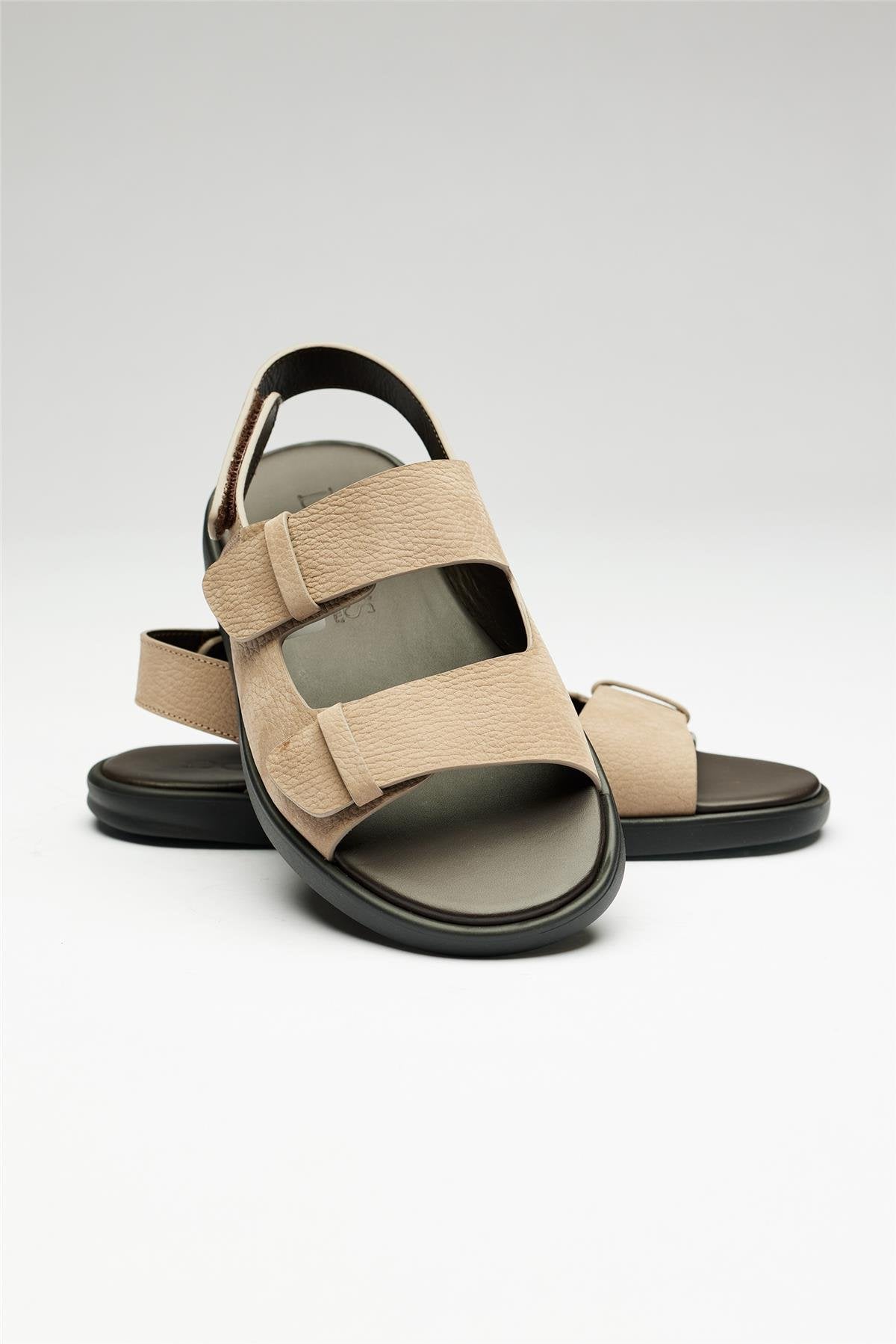 Bej Deri Sandalet - Image 2