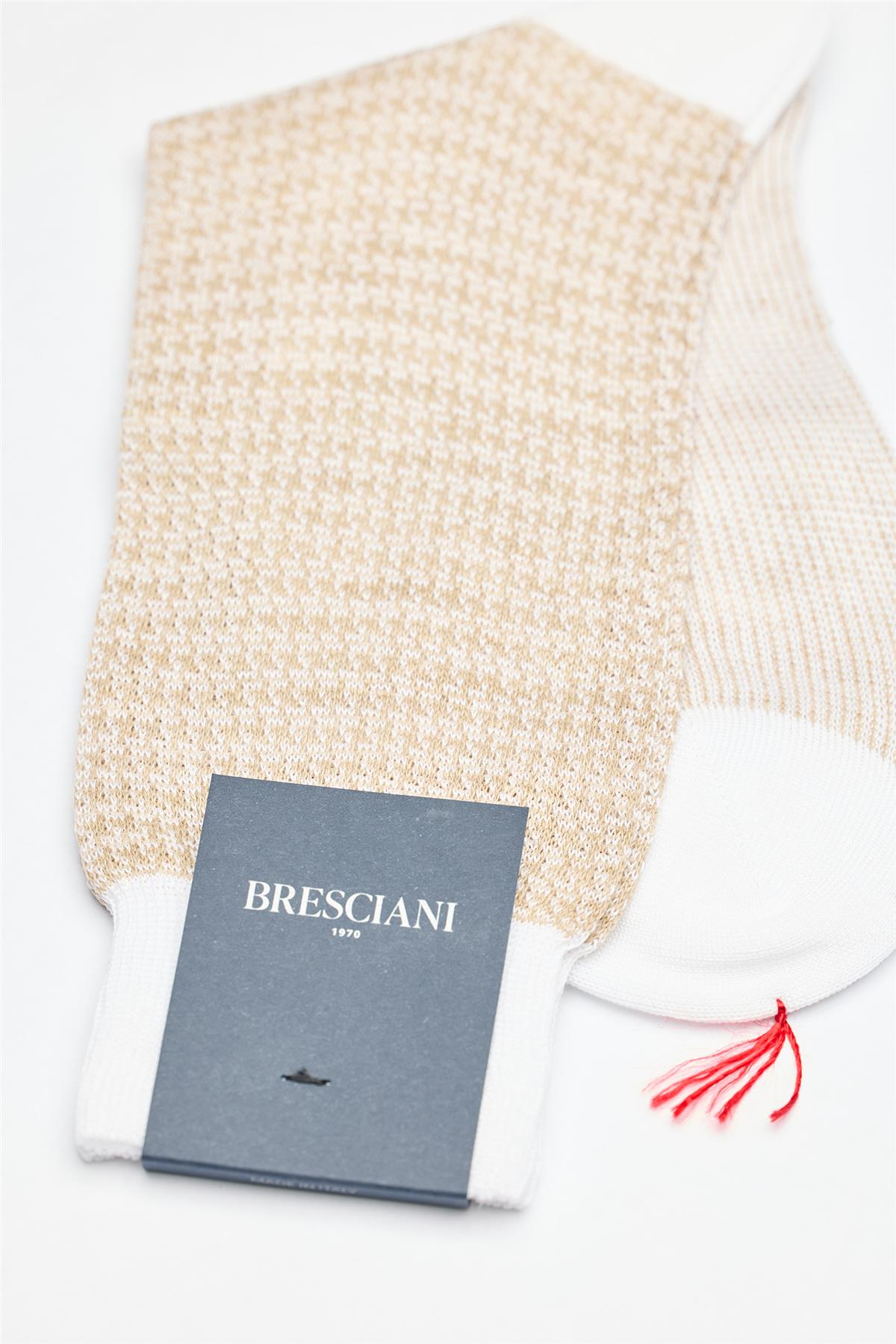 Bej Desenli Keten Pamuk Çorap - Image 2