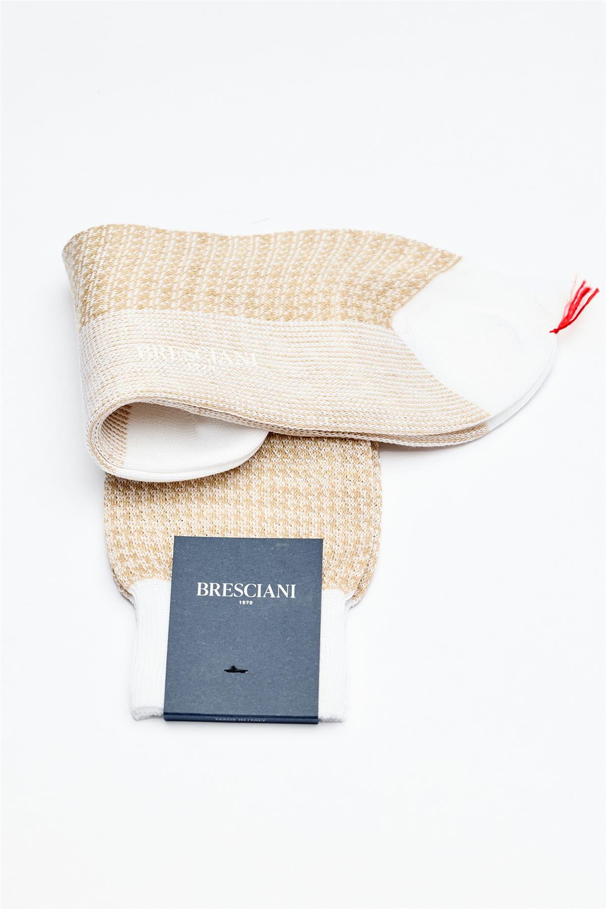 Bej Desenli Keten Pamuk Çorap - Image 3