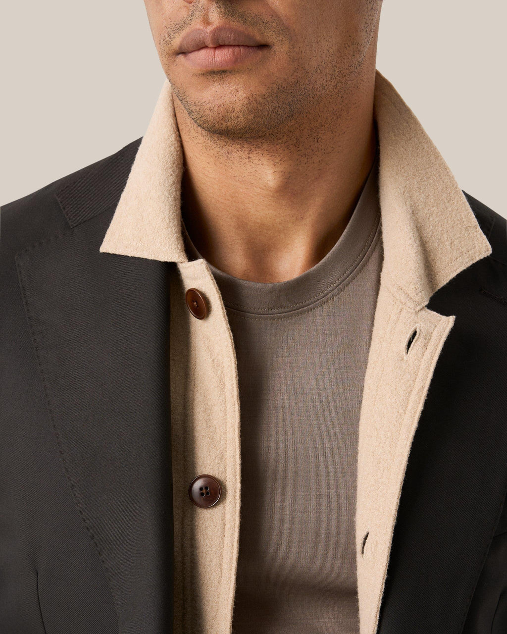 Bej Filo Di Scozia Pamuk T-Shirt - Image 5