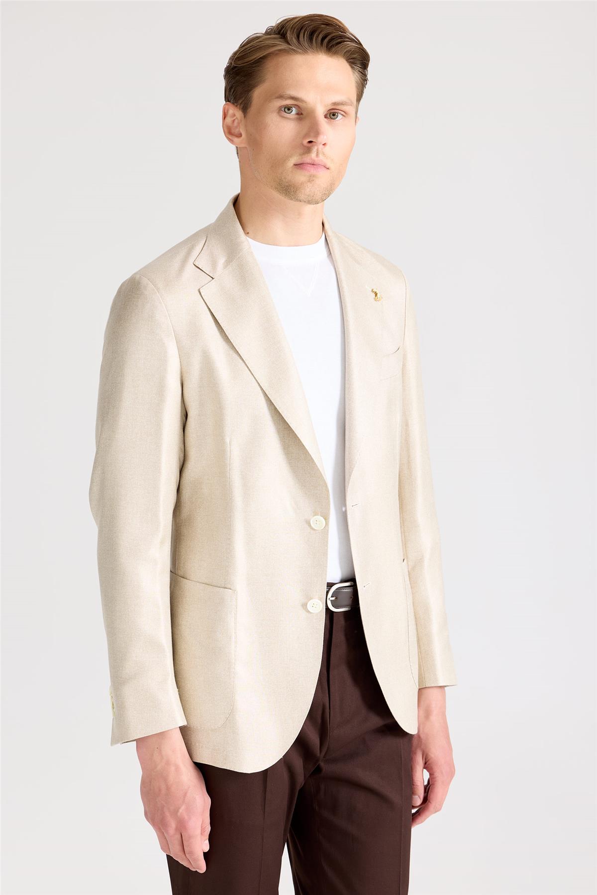 Bej İpek Ceket - Image 5