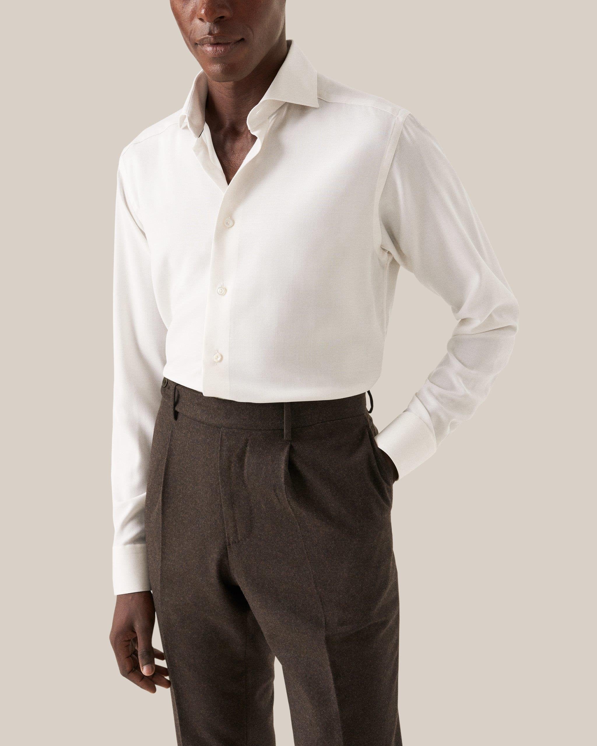 Bej Oxford Merino Yün Gömlek - Image 1