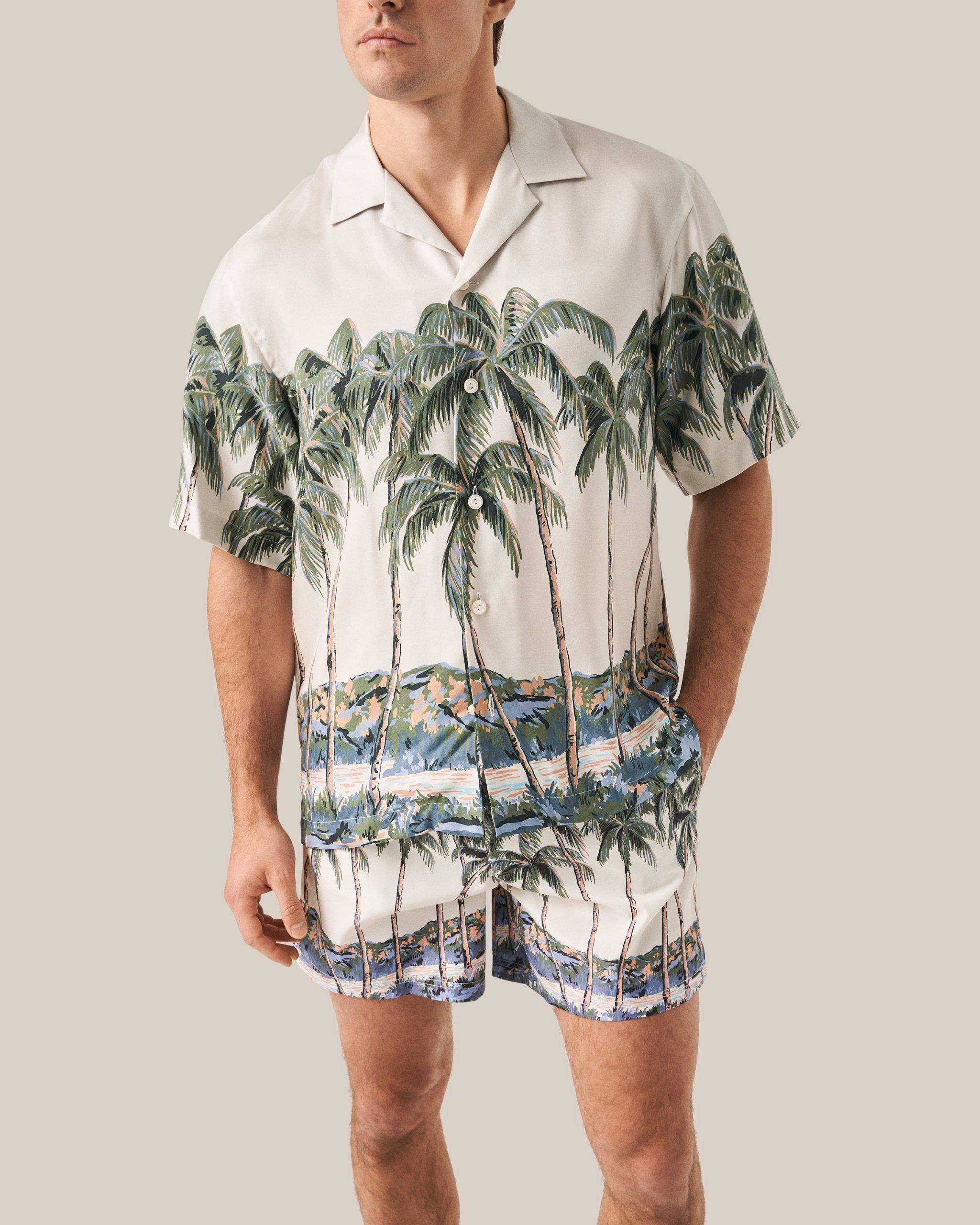 Bej Palmiye Desenli Mayo - Image 1